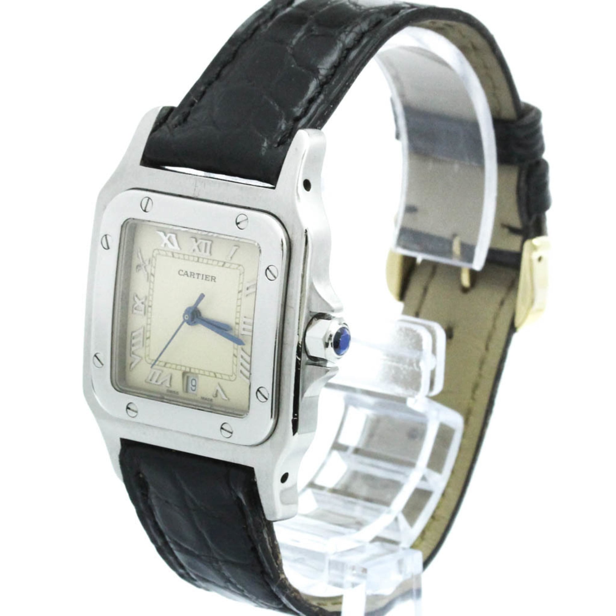 CARTIER Santos Galbee Steel Quartz Mens Watch W20025D6 Polished