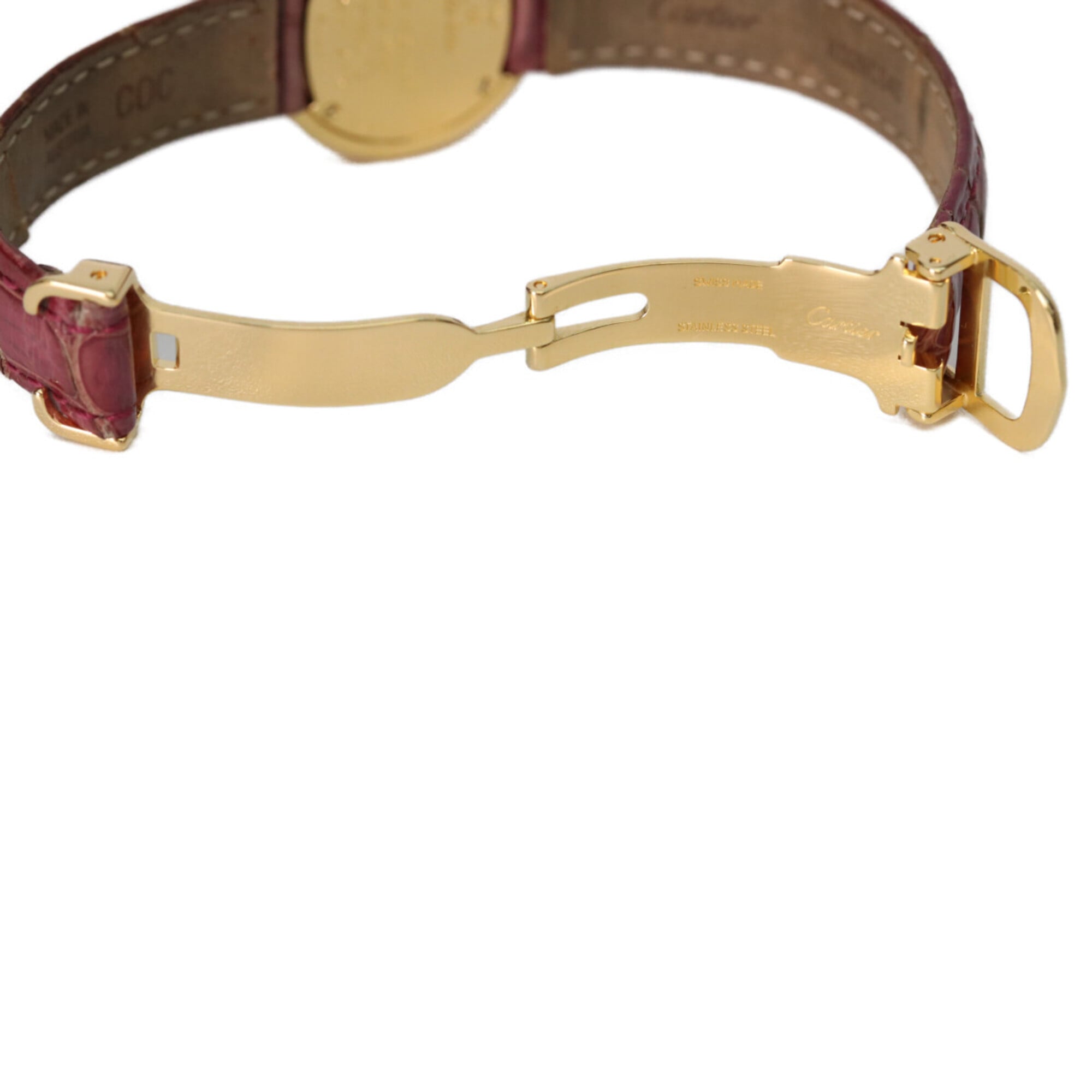 Cartier 925 W1010644 Must Trinity Vermeil SM kwartshorloge voor dames, goudkleurig met witte wijzerplaat