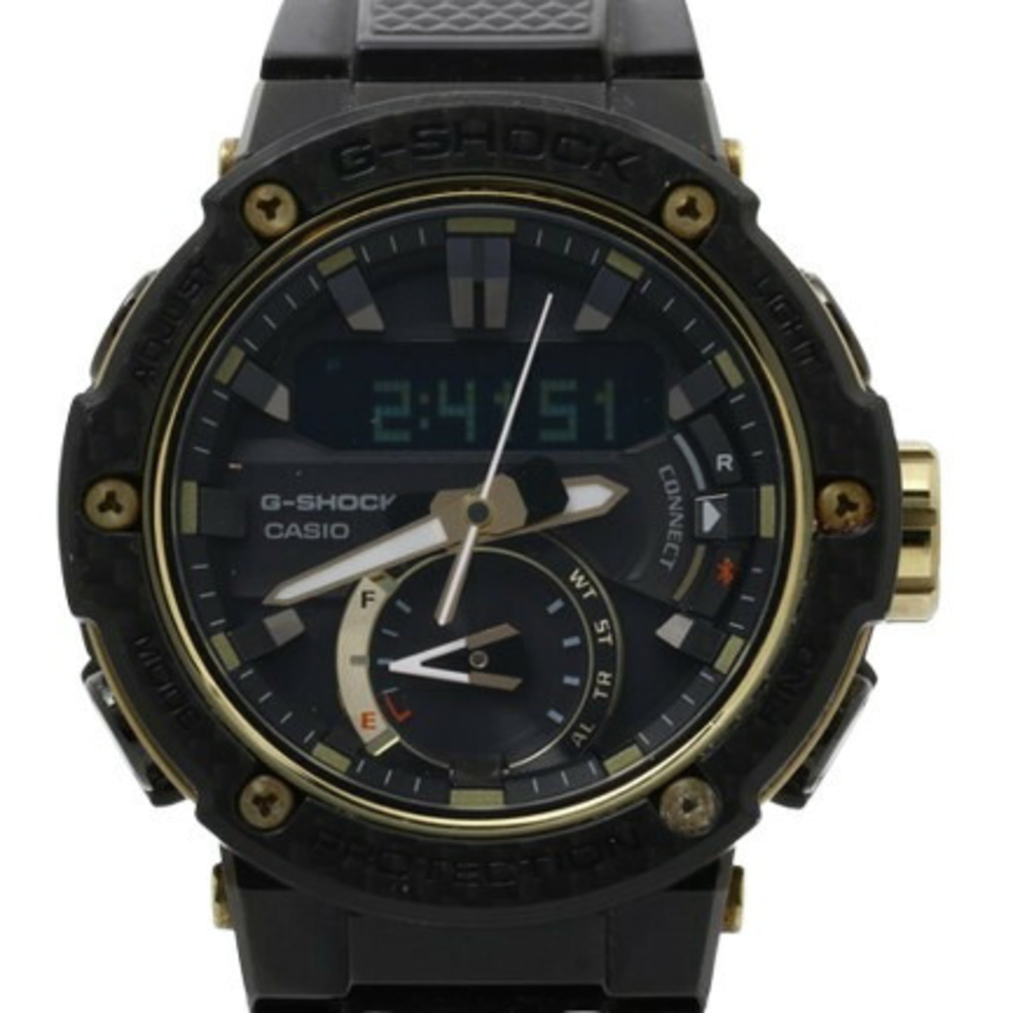 CASIO G-SHOCK G-STEEL GST-B200X-1A9JF Men's Watch, Black Carbon Fiber, Stainless Steel, Resin, Bluetooth, Solar, Analog-Digital
