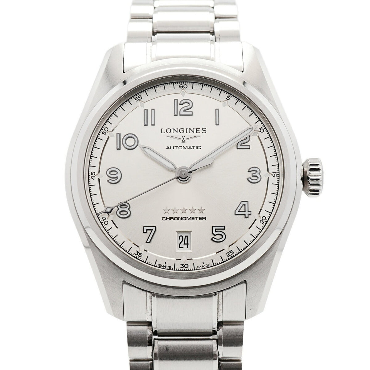Montre Longines Spirit L3.410.4.63.6, cadran argenté, 37 mm