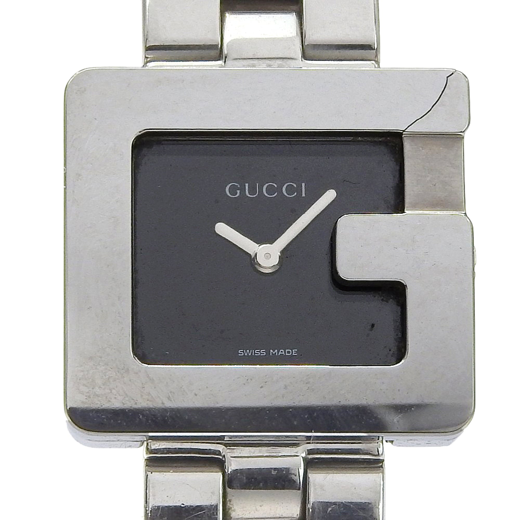 Gucci 3600L Stainless Steel Quartz Analog Watch, Black Dial, Women's