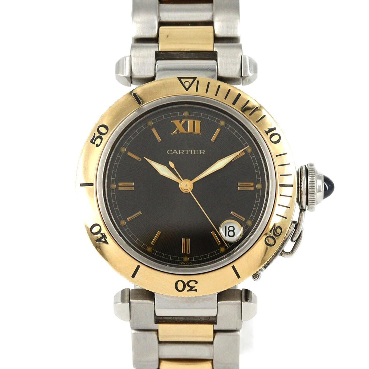 Montre Cartier Pasha de Bronger W31016N1, cadran gris, 35 mm
