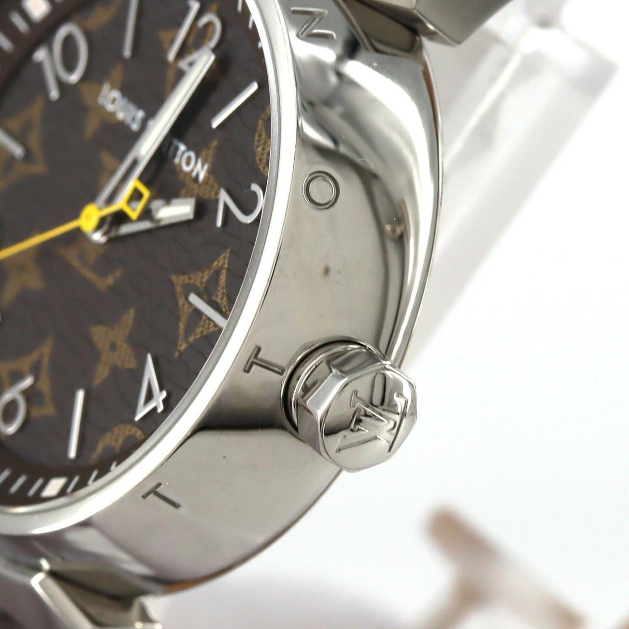 Montre Quartz Louis Vuitton Tambour Monogram QA071 SS