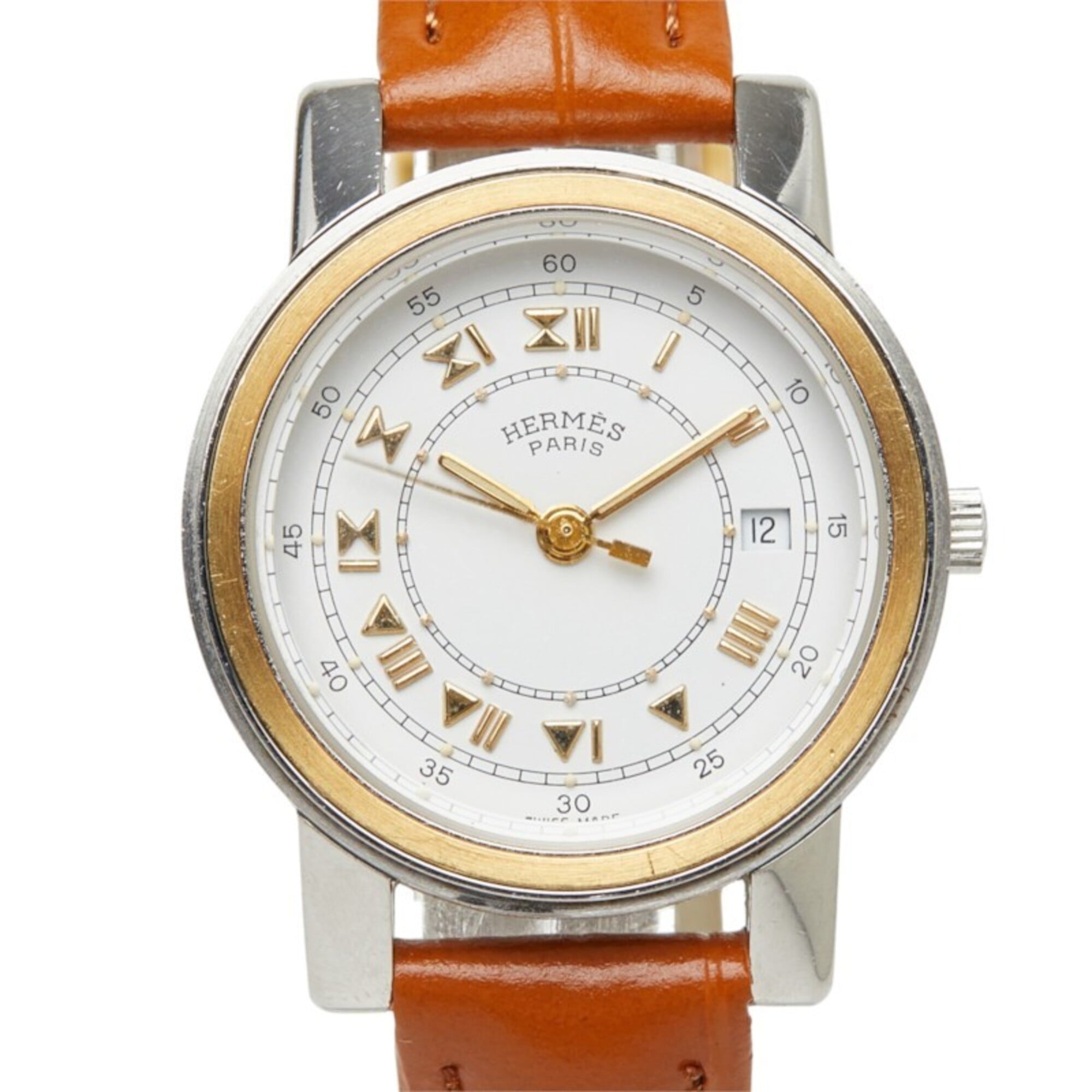 Montre Hermes Carrick Blanc avec cadran de 26 mm