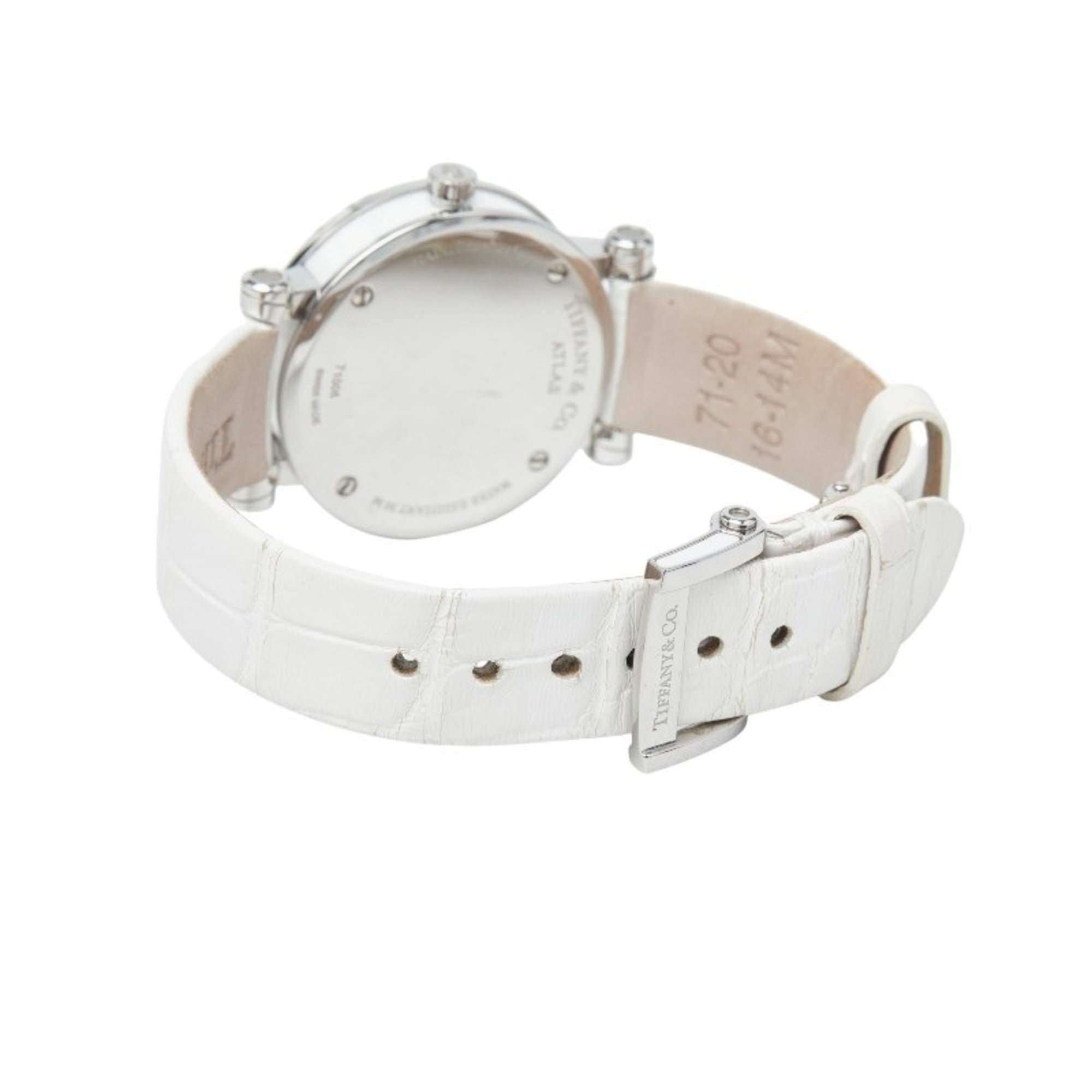 Tiffany &amp; Co. Atlas Heart Uhr Z1300.11.11A20A71A Quarz Weiß Zifferblatt, Edelstahl, Lederarmband, Damenuhr Tiffany&amp;Co.;