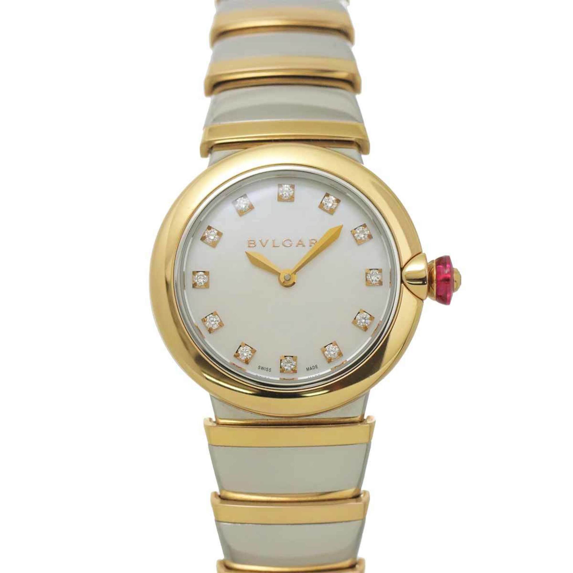 Bulgari Bulgari Lucea Combi LUP28SG Women's Watch 12P Diamond White Shell 18KPG Pink Gold Quartz