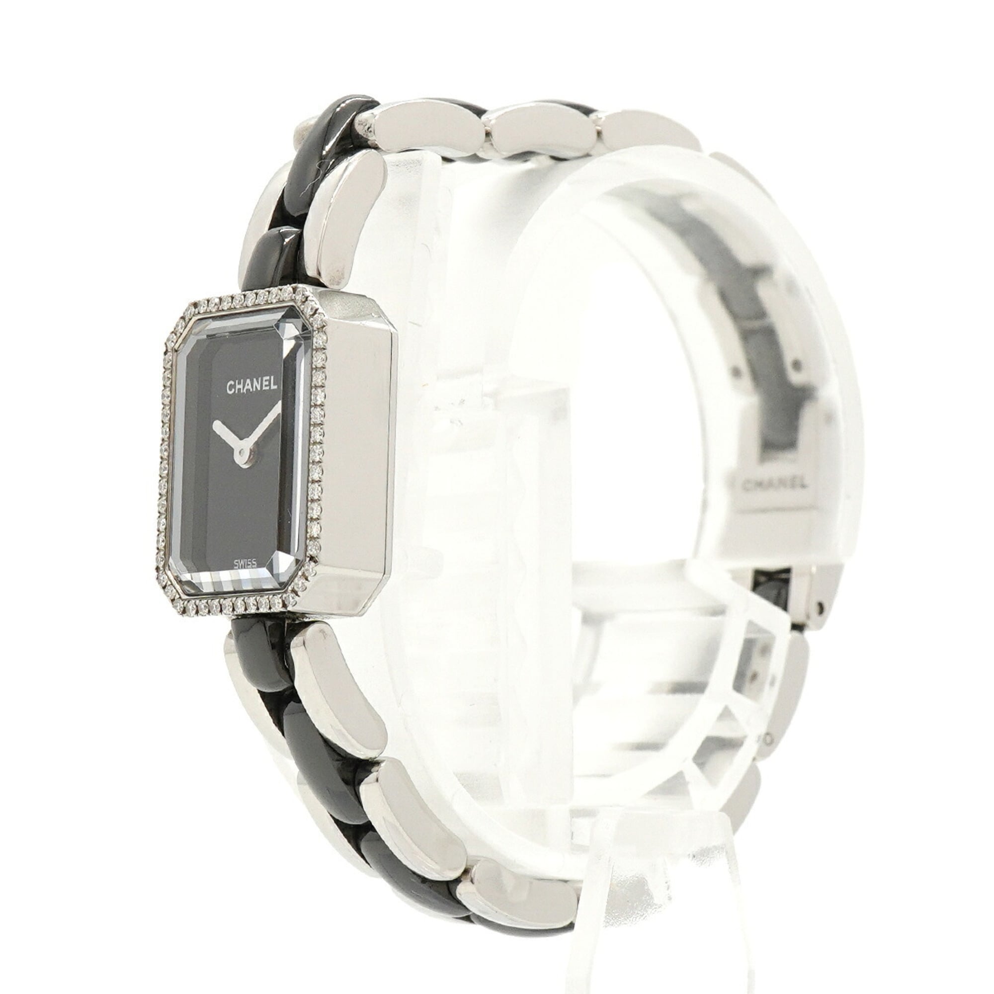 Chanel PremiÃ¨re Diamond Bezel H2163 Black Dial Wo