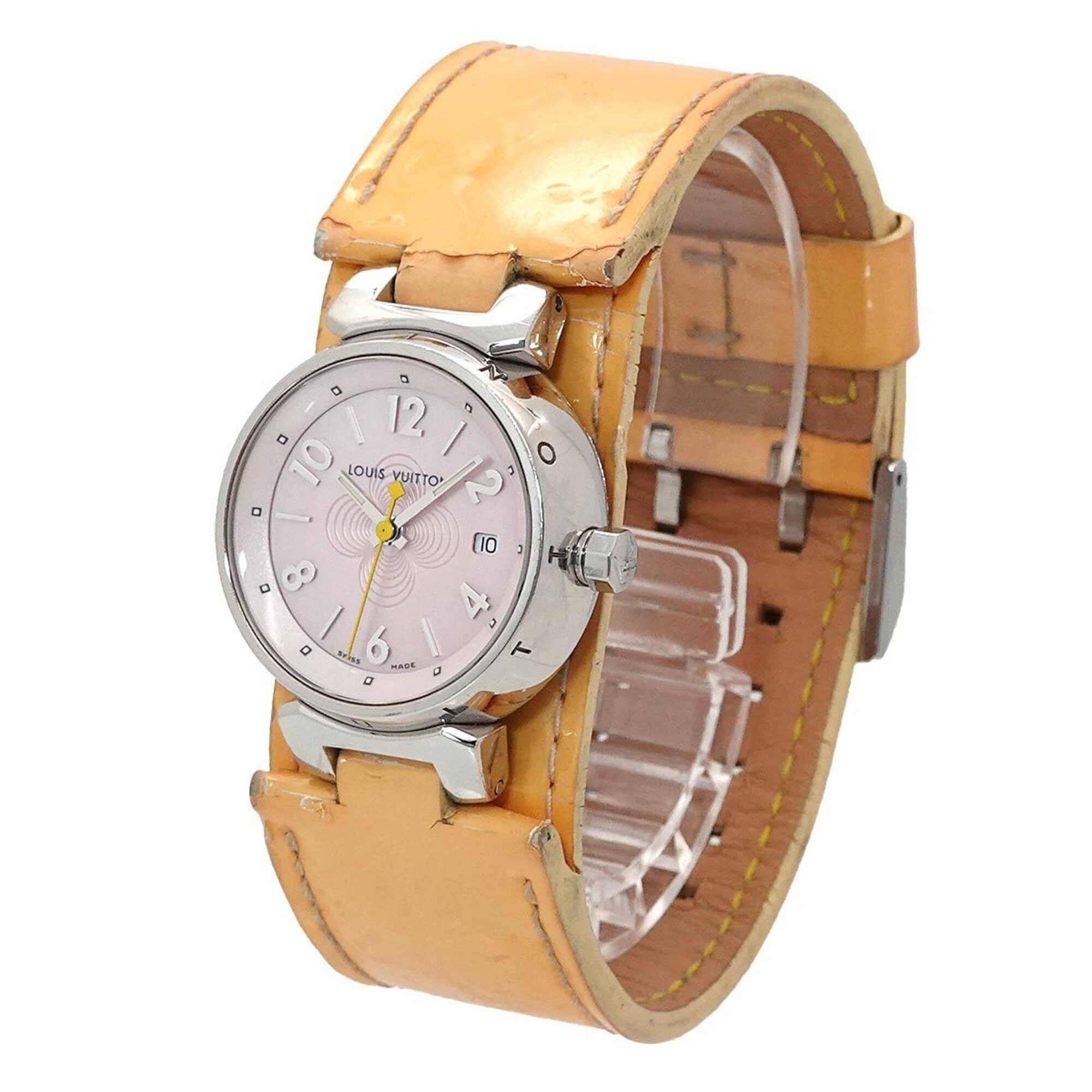 Louis Vuitton Tambour Q1216 Pink shell Dial 28mm Watch