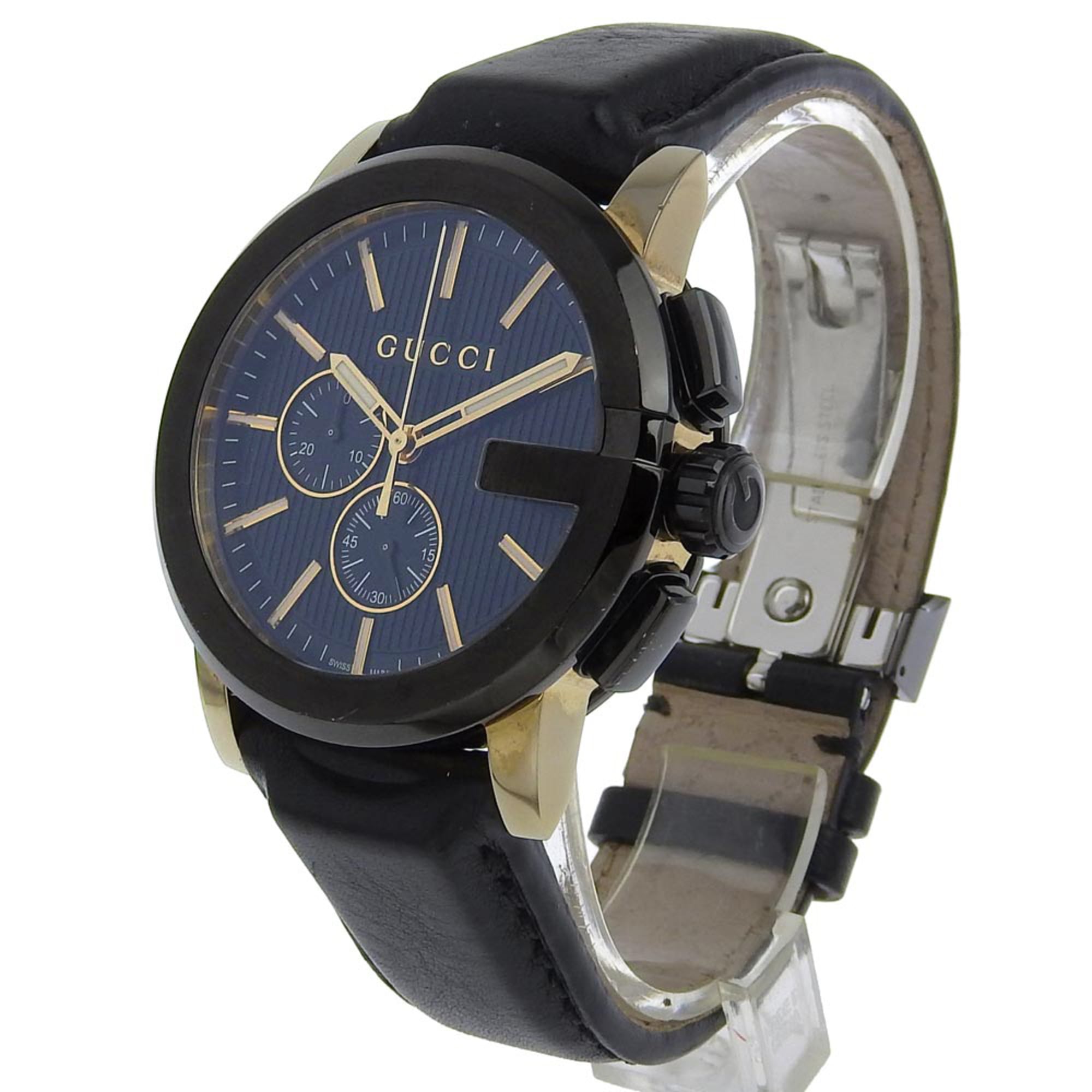 Gucci G Chrono 101.2 Stainless Steel and Embossed Leather Quartz Chron