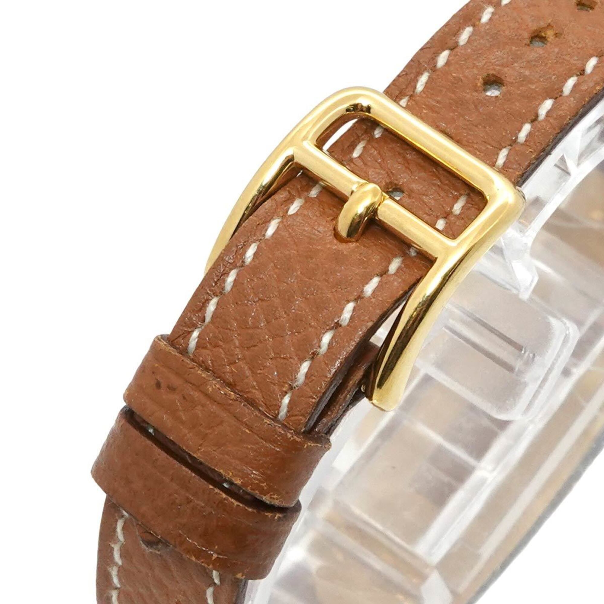 Hermes Kelly Watch, Ladies' Gold and Brown Quartz Watch with Padlock