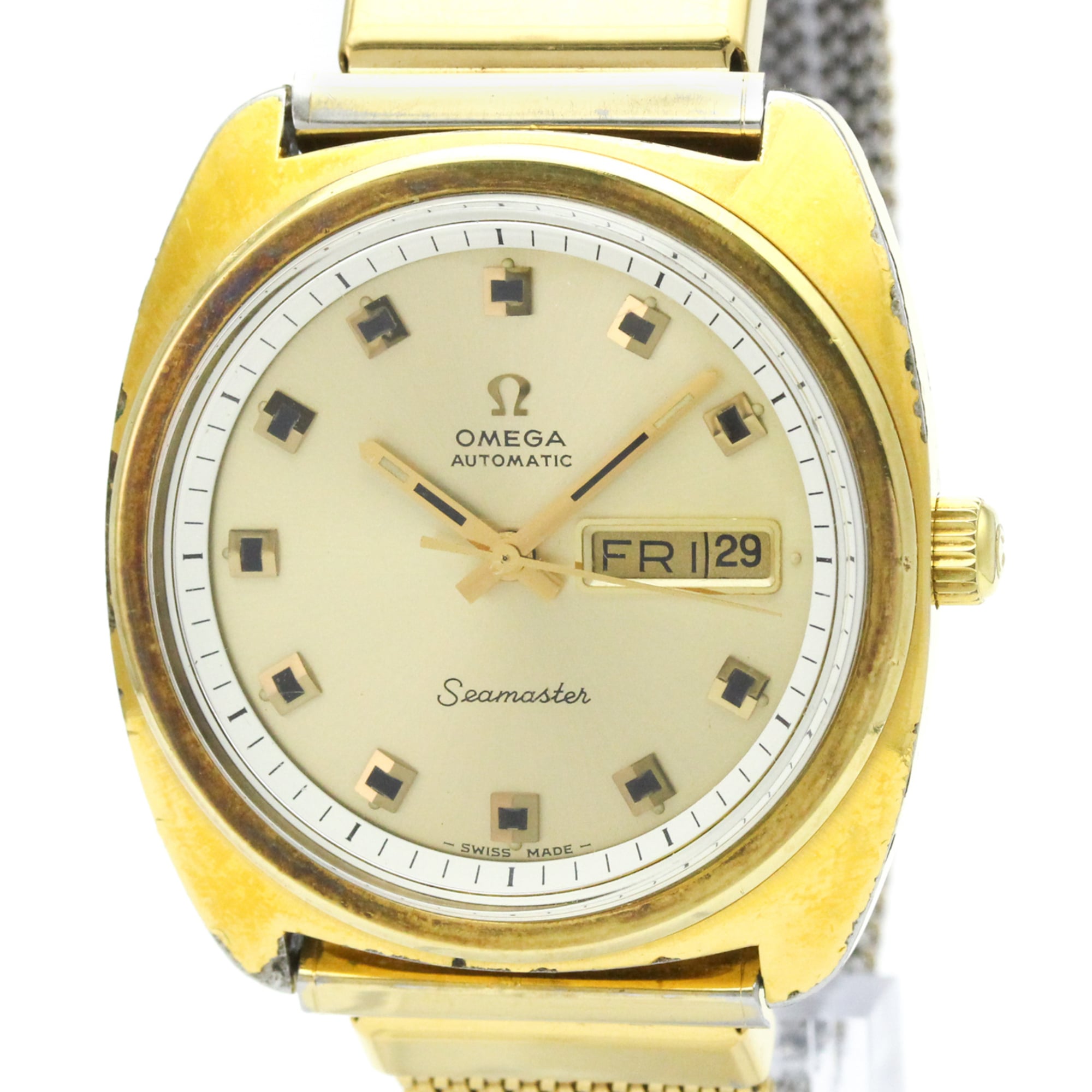 Omega Seamaster 166.064 Gold Dial 38mm Watch