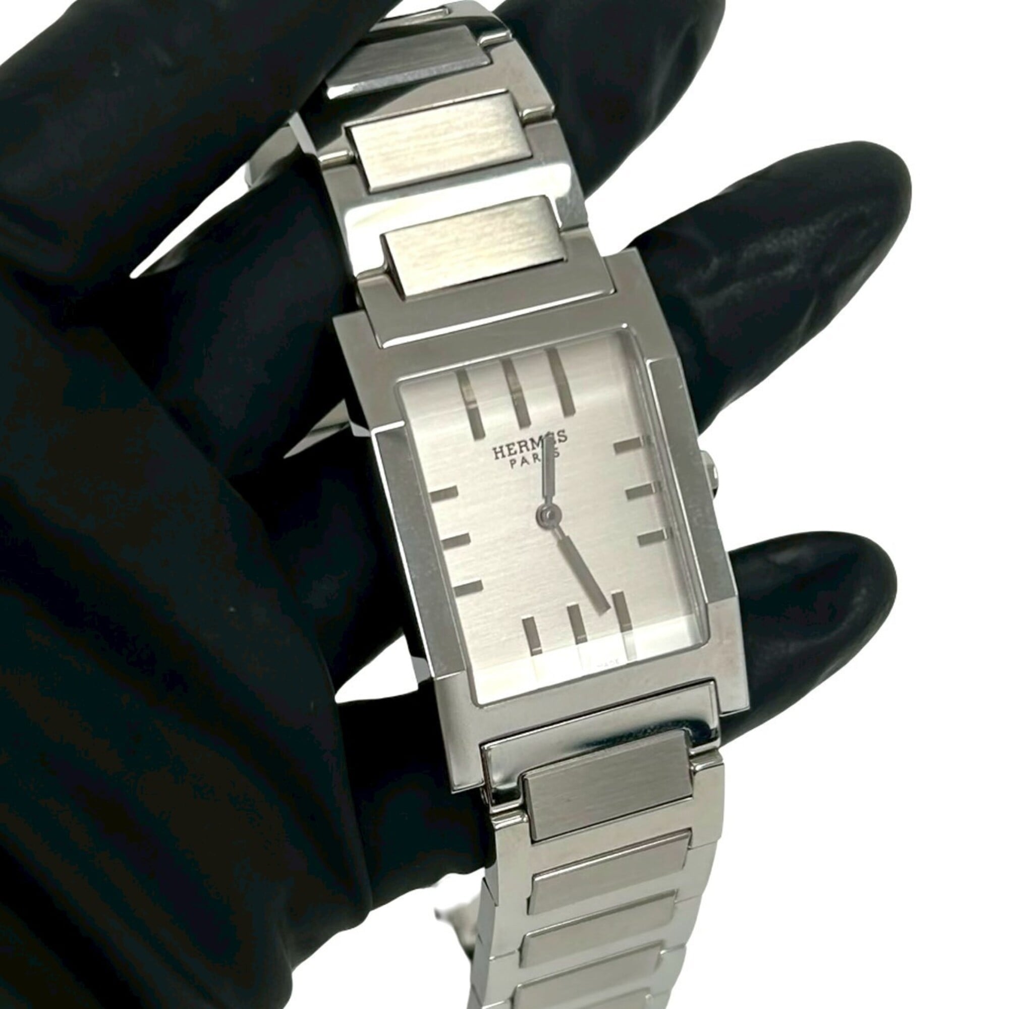 HERMES Tandem Stainless Steel Quartz Wrist Silver 40187