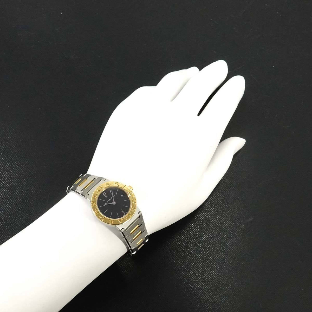 Bvlgari BB26SG horloge met zwarte wijzerplaat, 20 mm