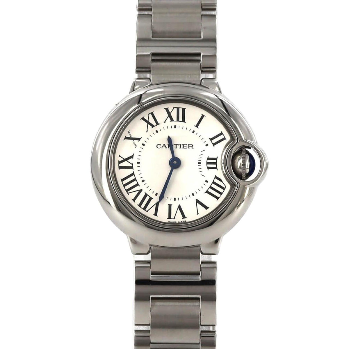 Montre Cartier Ballon Bleu SM W69010Z4, cadran argenté, 28 mm