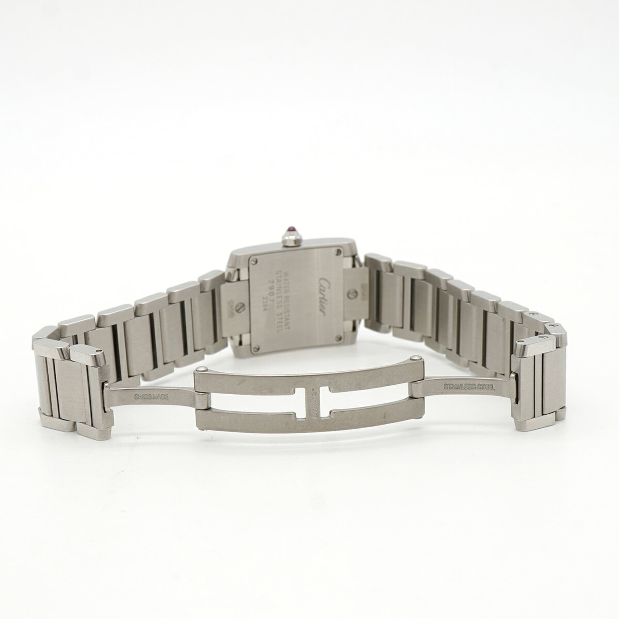 Cartier Tank Française SM W51028Q3 horloge met roze wijzerplaat, 20 mm