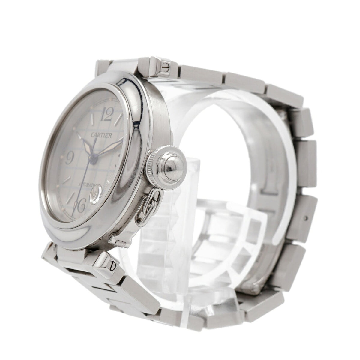 Cartier Pasha C W31023M7 horloge met zilveren wijzerplaat, 35 mm