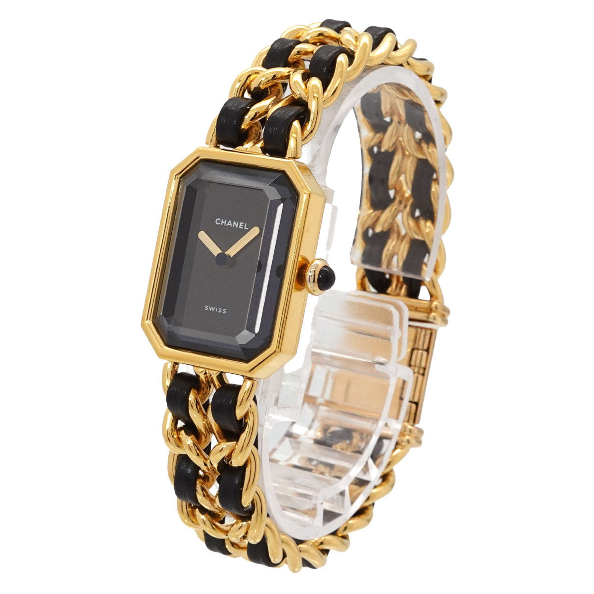 Chanel Premiere Large Size H0001 Women's Watch Black Gold Quartz