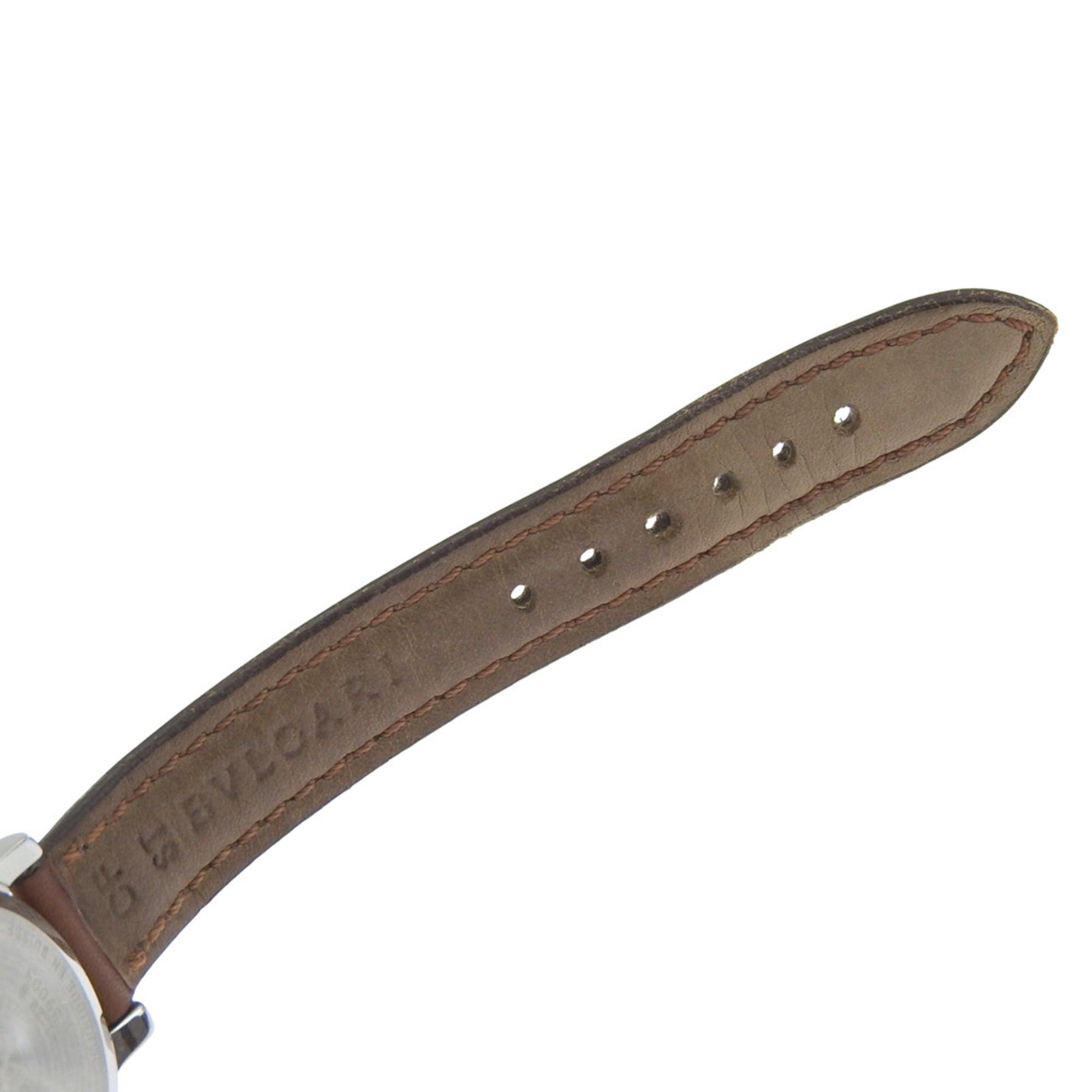Bulgari BVLGARI Solo Tempo Watch ST29SL Stainless Steel x Leather Quar