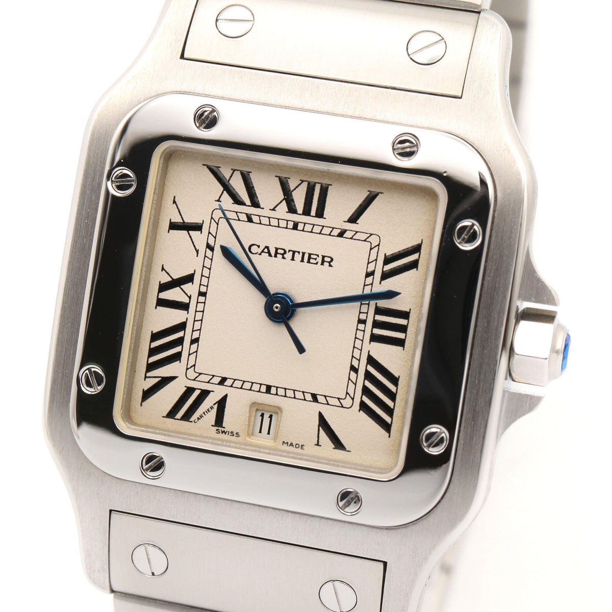 Montre Cartier Santos Galbee LM W20060D6, cadran argenté, 29 mm