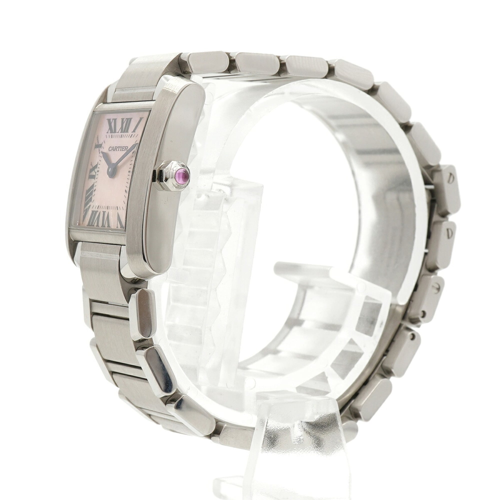 Cartier Tank Française SM W51028Q3 horloge met roze wijzerplaat, 20 mm