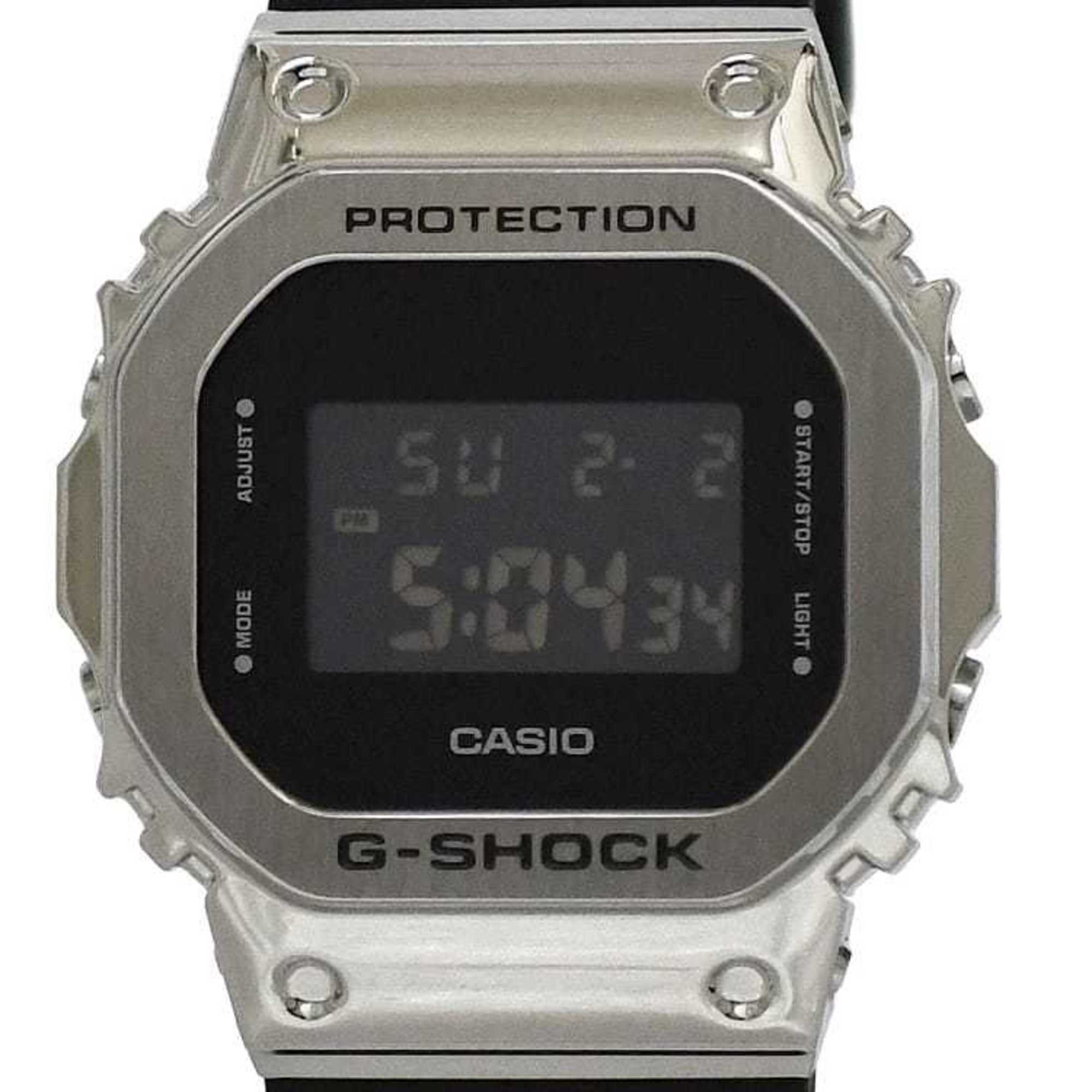 Casio Watch f-22313 Black Silver G-SHOCK GM-5600 SS Rubber Quartz CASIO G-Shock Men's Women's Digital Display Bracelet Alarm Dial Unisex Sports f-222313