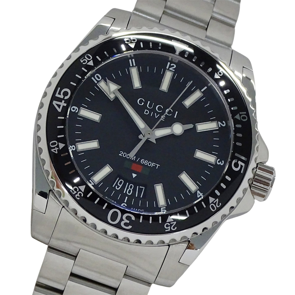 Gucci GUCCI Brand Dive Date 136.3 YA136301A Black Dial 40mm Watch