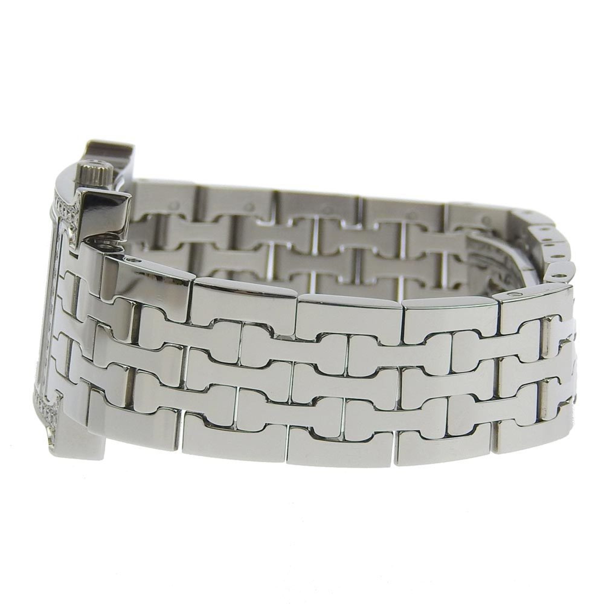 Hermes HERMES H Uhr mit Diamantlünette HH1.230 Edelstahl x Quarz Analoganzeige Elfenbein Zifferblatt Heure für Damen