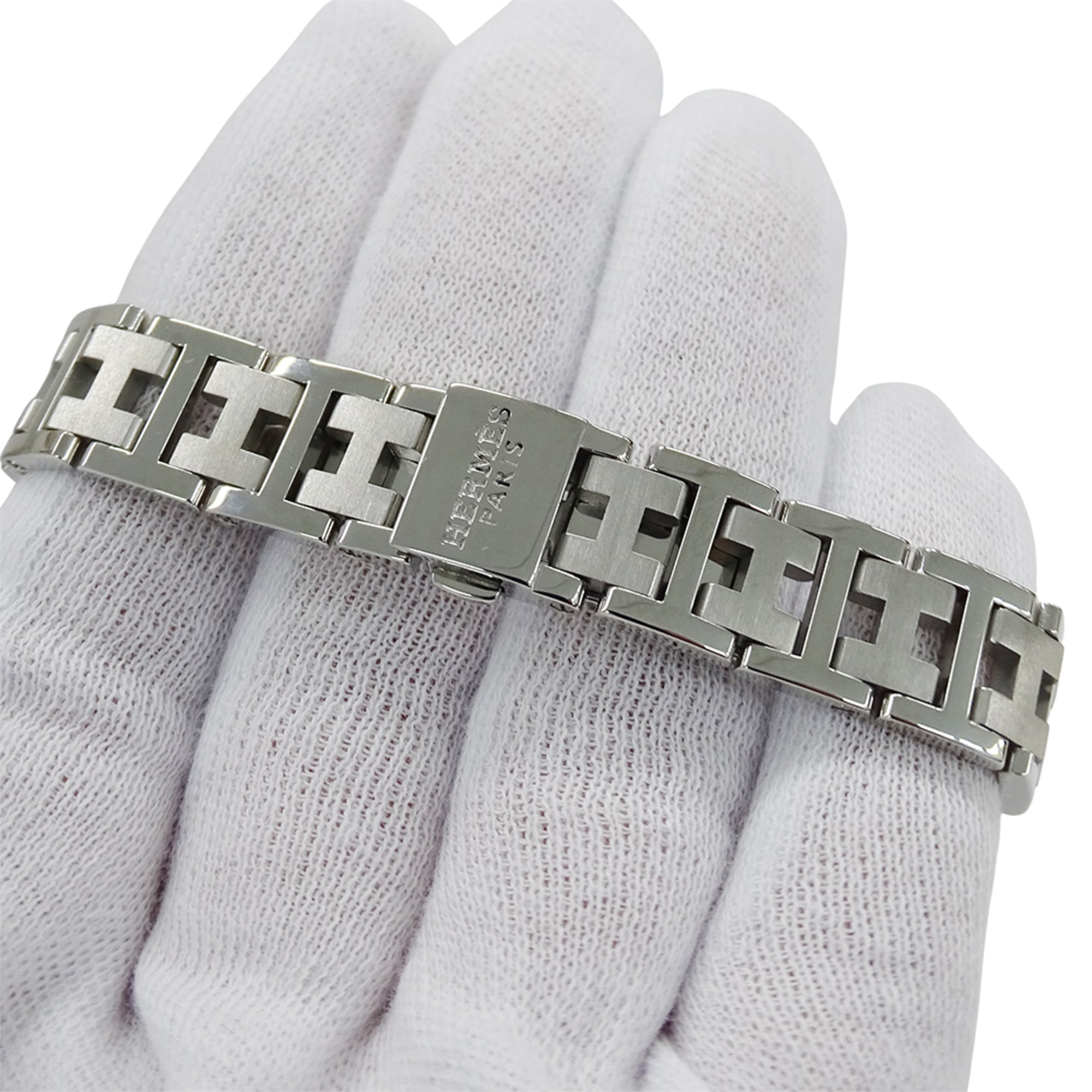 Hermes HERMES Women's Watch, Clipper Date, Quartz, Stainless Steel (SS), CL4.210, Silver & Black