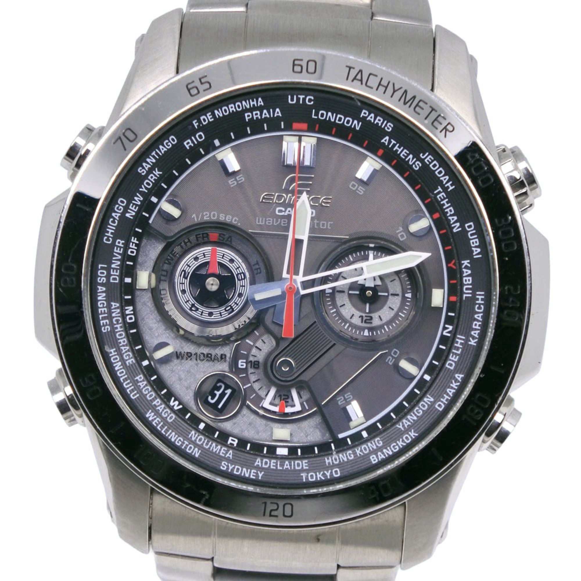 Casio Edifice Multi-Band 6 Watch EQW-M1000D-1AJF Stainless Steel Gray Solar Radio-Controlled Chronograph with Dial - Men's