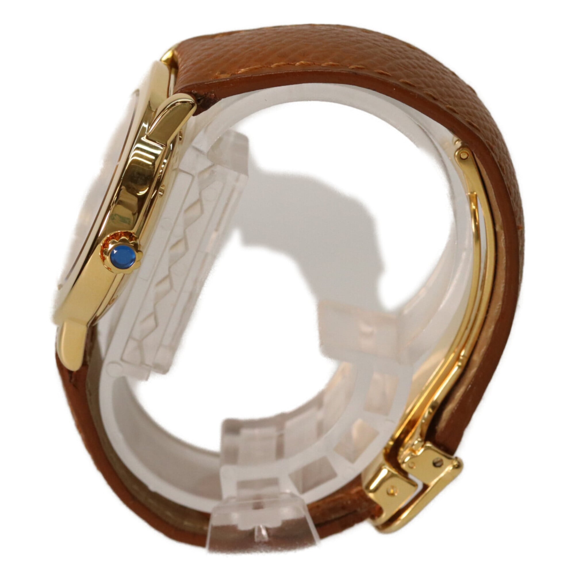 Cartier W1006922 925 Must de Ronde LM Vermeil Small Seconds Trinity Watch Gold Ivory Dial Ladies