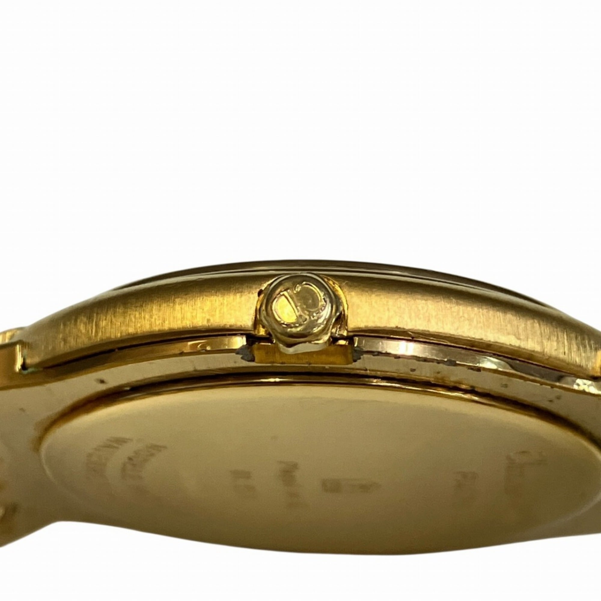 Montre Christian Dior Phase De La Lune et triple calendrier, poids total : 70,6 g, finition plaquée or (GP), mouvement Quartz, cadran Blanc, référence 61.271