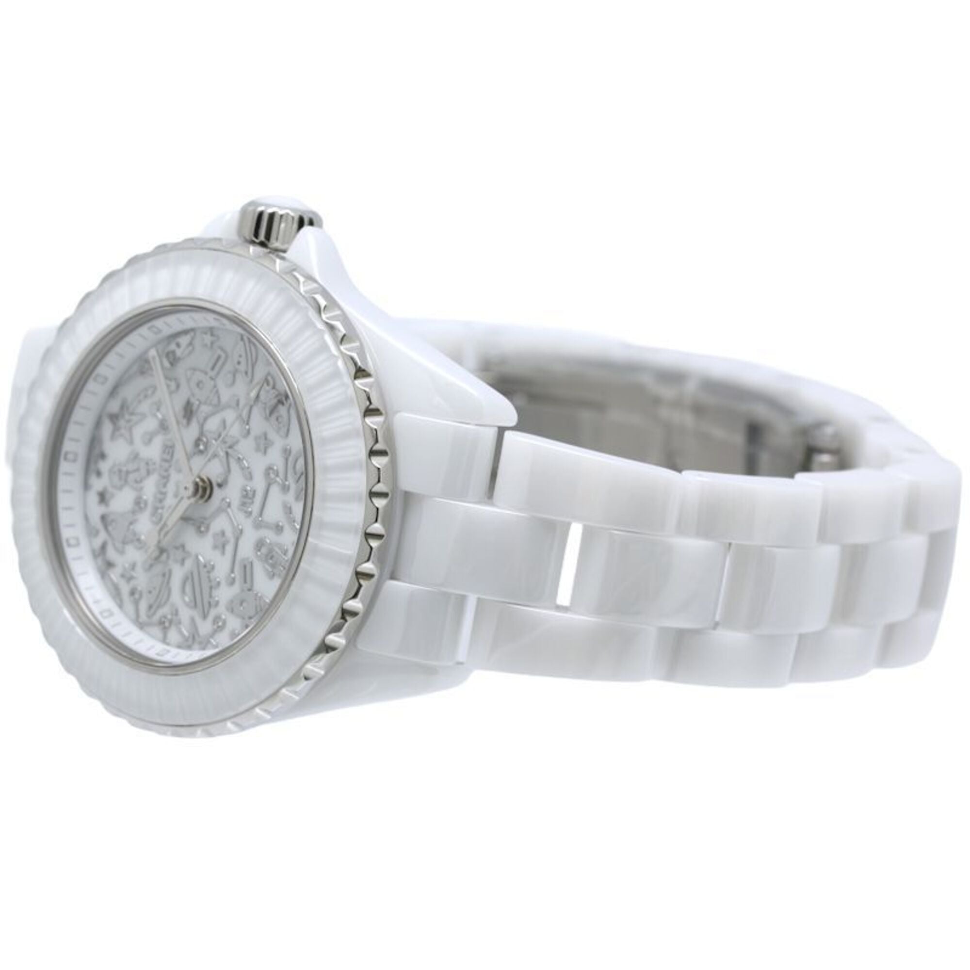 CHANEL J12 Cosmic Diamond H7990 dameshorloge, wit keramiek x roestvrij staal 40440