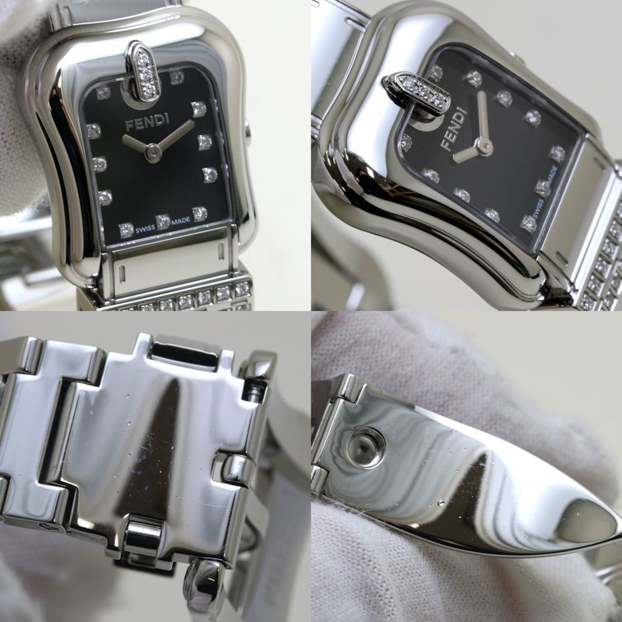 FENDI B-FENDI 3800L Diamond Stainless Steel Ladies Watch 39776