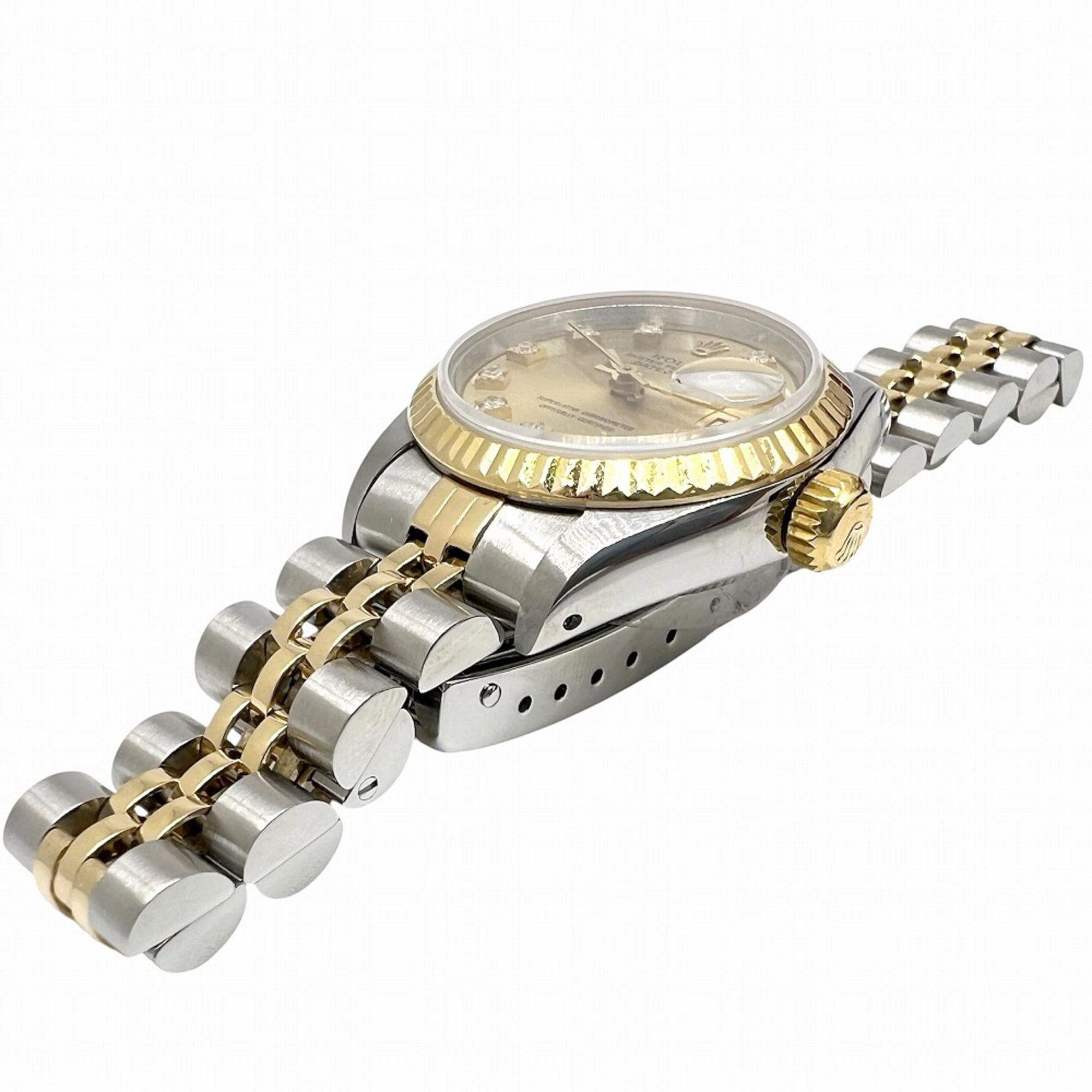 ROLEX Datejust 10P Diamond Stainless Steel 18K Yellow Gold Dial 69173G L-serial Two-tone Automatic Wo