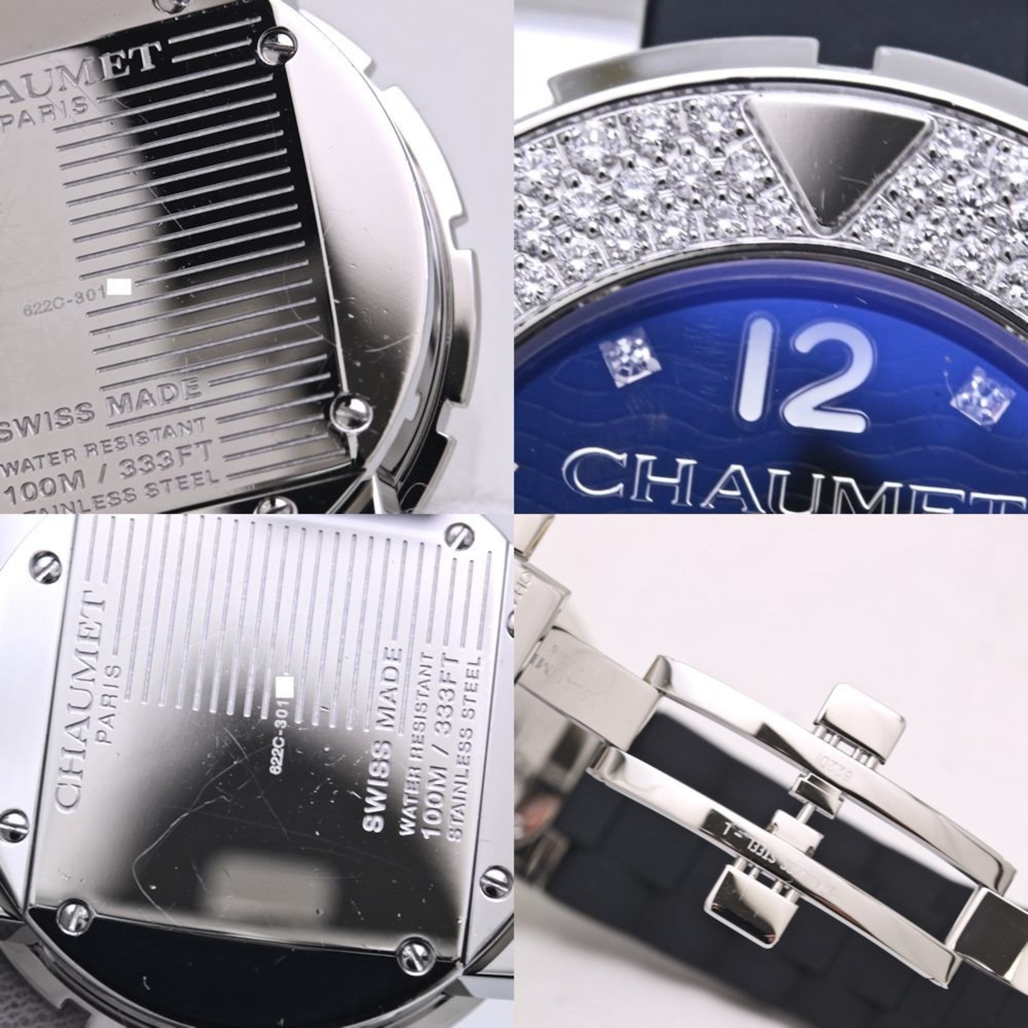 Chaumet Class One MM Bezel Diamond W17229-33G roestvrij staal x rubber jongenshorloge 39989