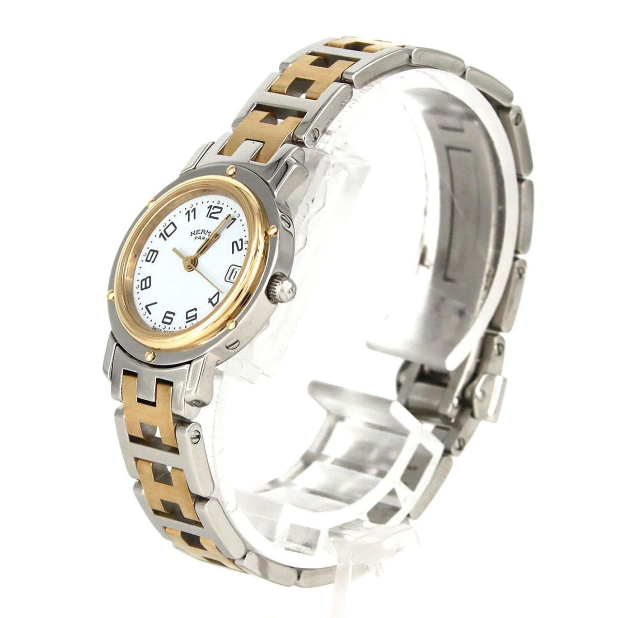 Hermes Clipper Combination CL4.220 White Dial 24mm Watch