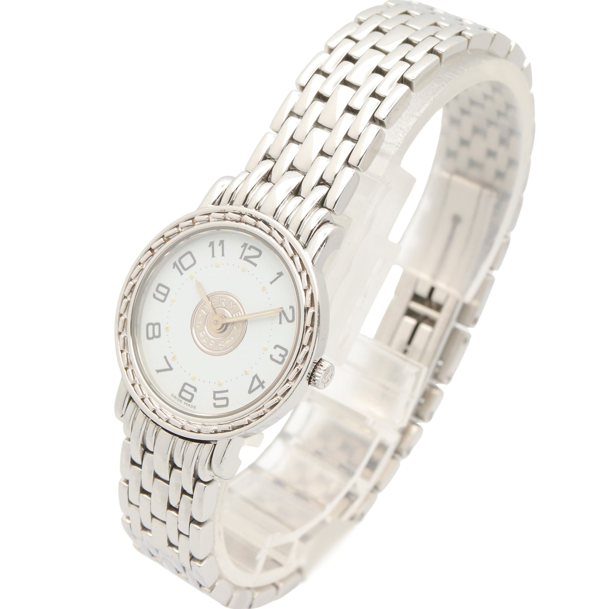 Hermes HERMES Sellier Watch Stainless Steel Women's White SE4.210