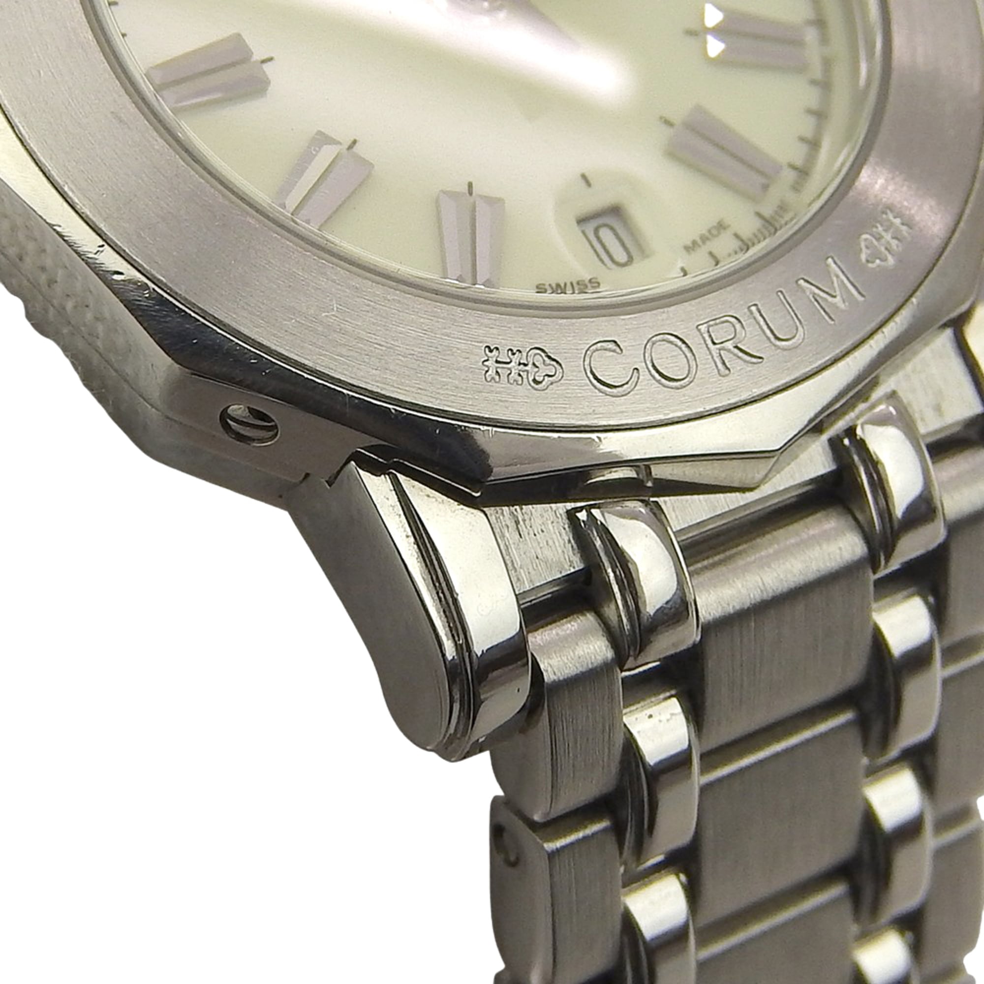 Corum Admiral's Cup-horloge, 39.130.20.V585, roestvrij staal, quartz uurwerk, analoge wijzerplaat, ivoorkleurige wijzerplaat, damesmodel