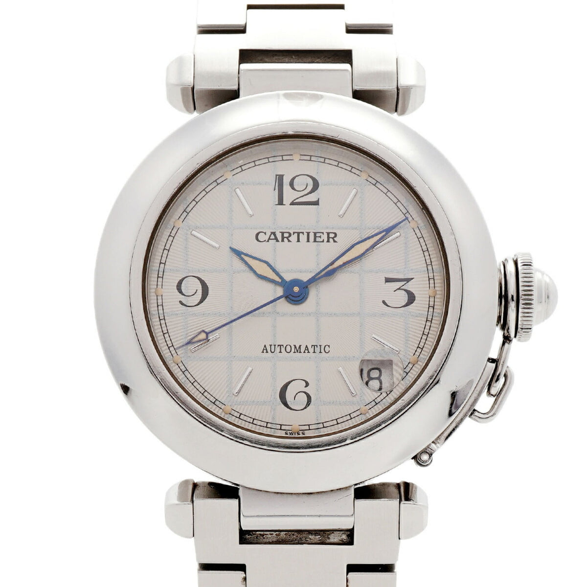 Cartier Pasha C W31023M7 horloge met zilveren wijzerplaat, 35 mm