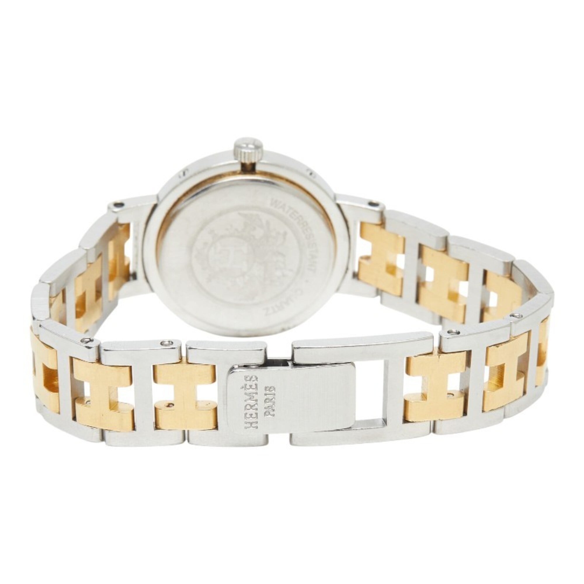 Hermes Clipper CL4.220 Quartz White Dial Stainless Steel Wo HERMES