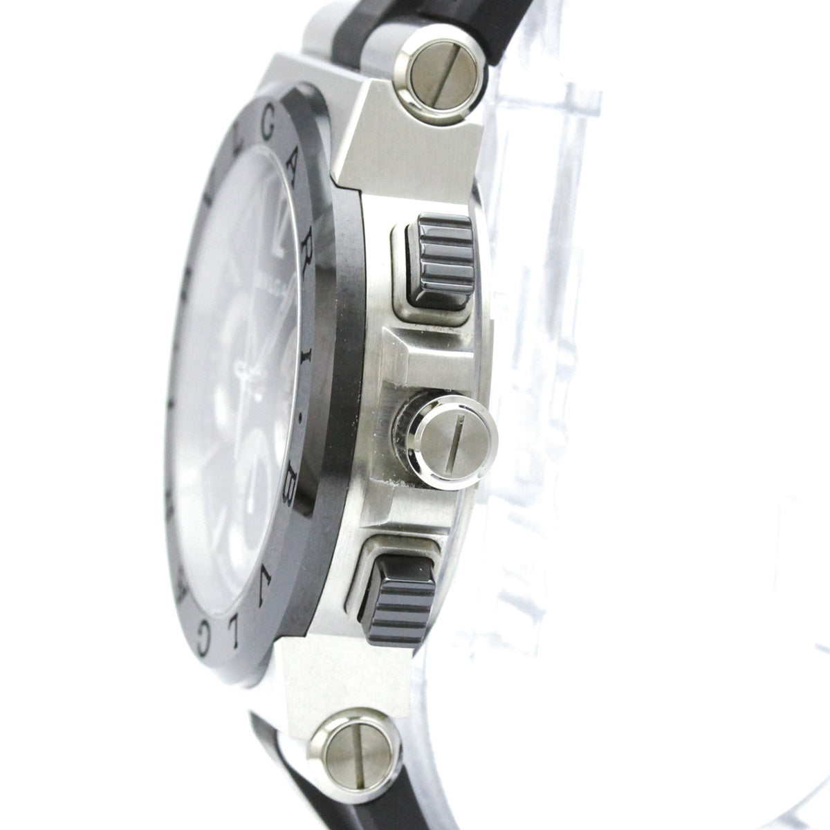 Bvlgari Diagono DG37SCCH horloge met zwarte wijzerplaat, 37 mm