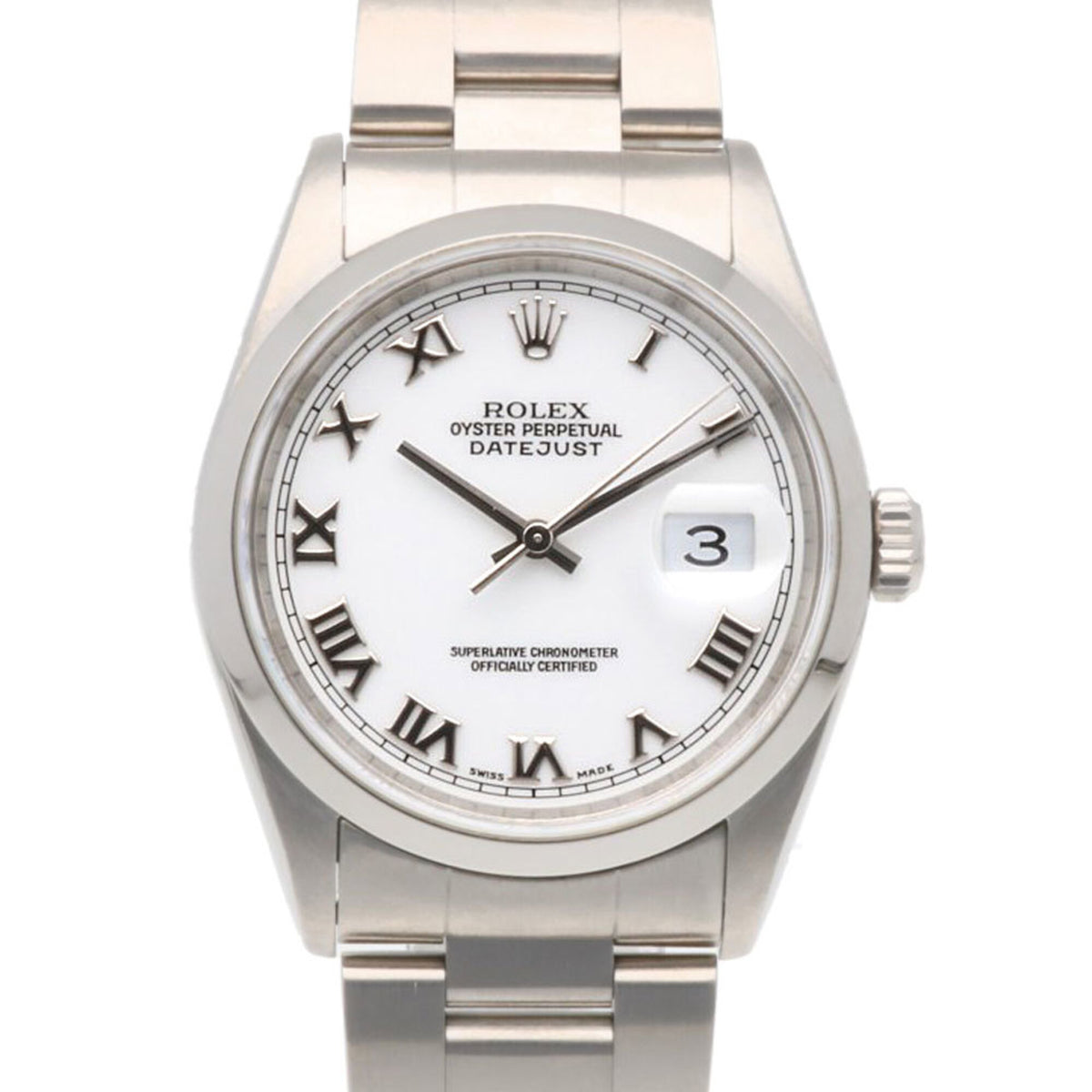 Rolex Datejust Oyster Perpetual 16200 met witte wijzerplaat, 36 mm