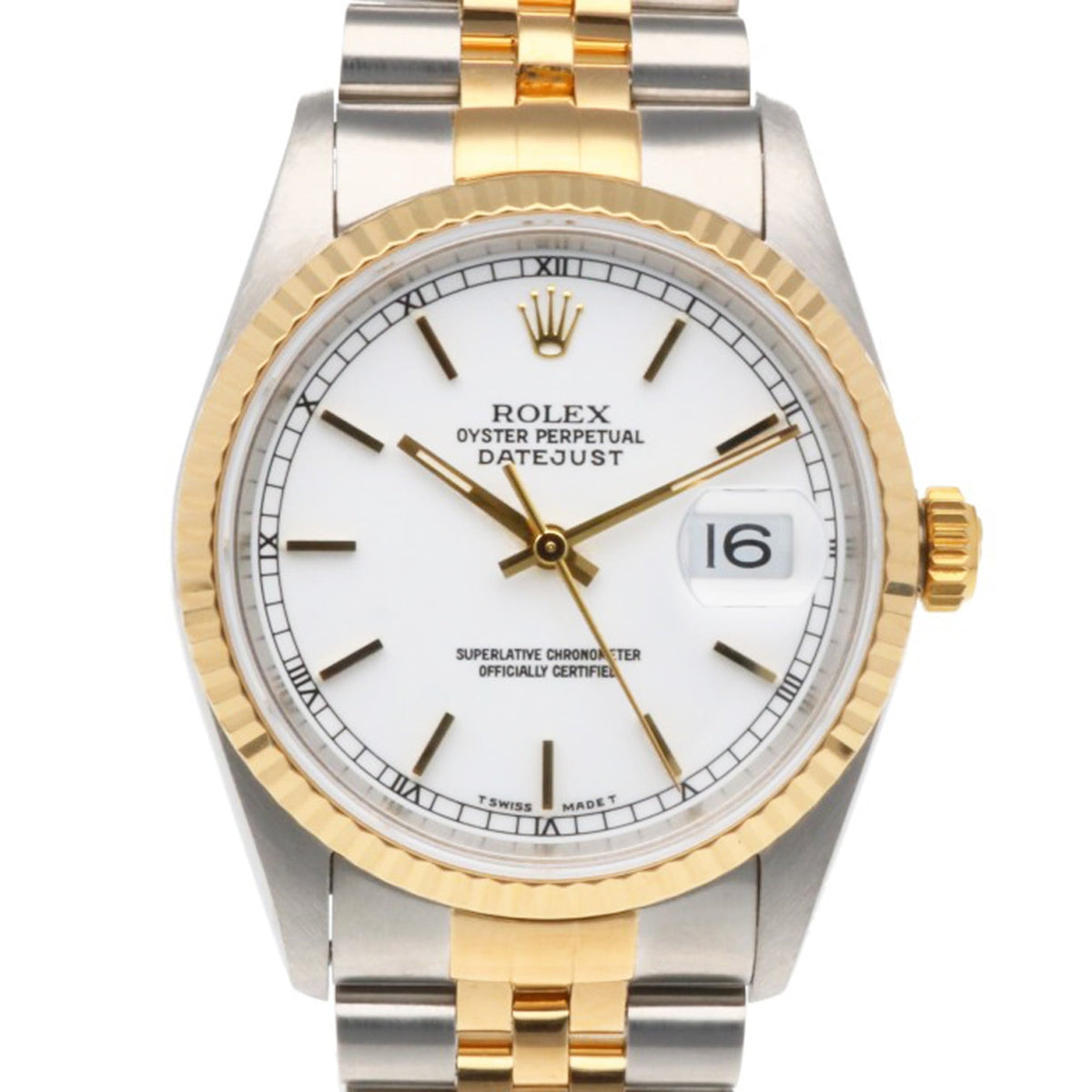 Rolex Datejust Oyster Perpetual 16233 Weiß Zifferblatt 36 mm Uhr