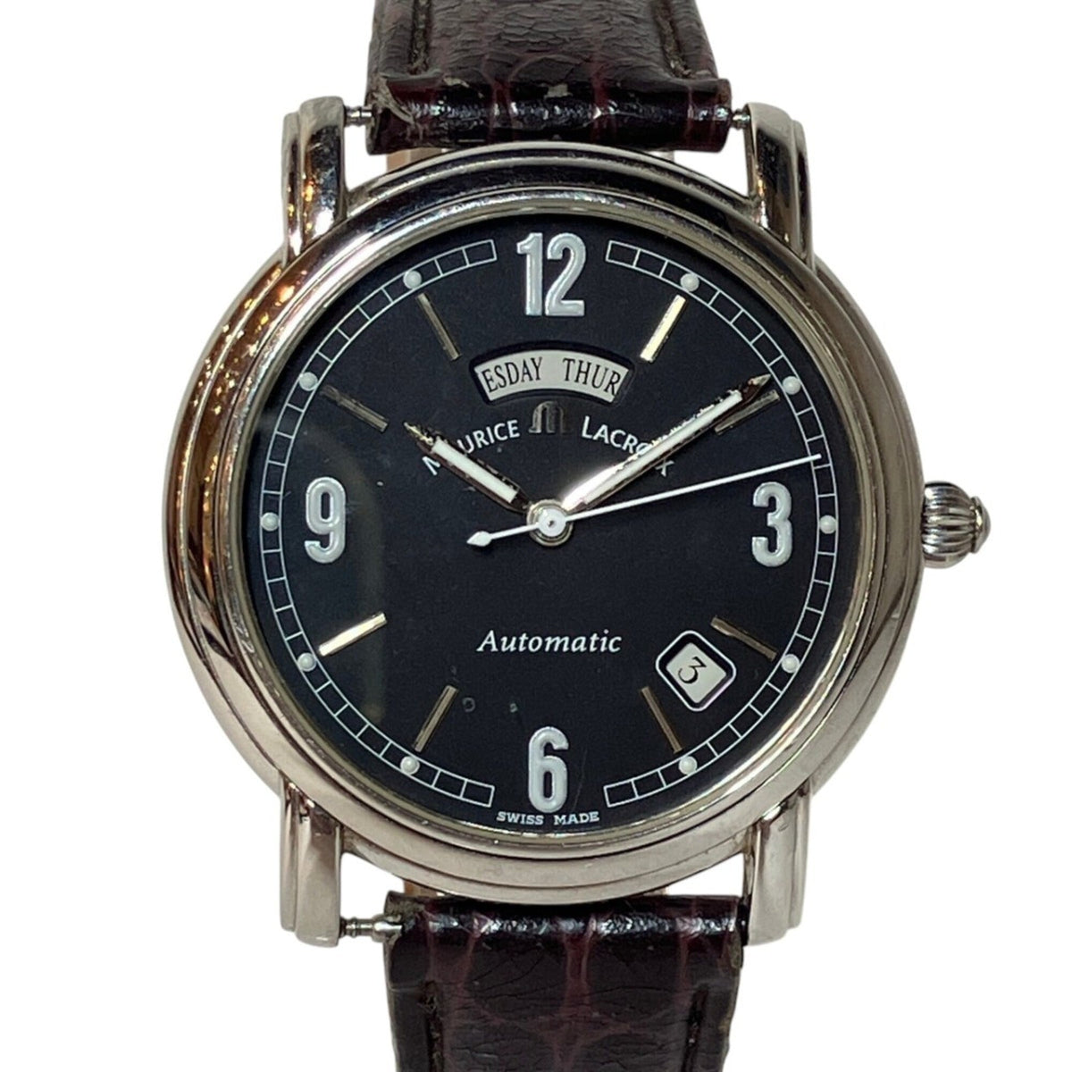 Maurice Lacroix Pontos Day-Date 9777 Schwarz Zifferblatt 37 mm Uhr