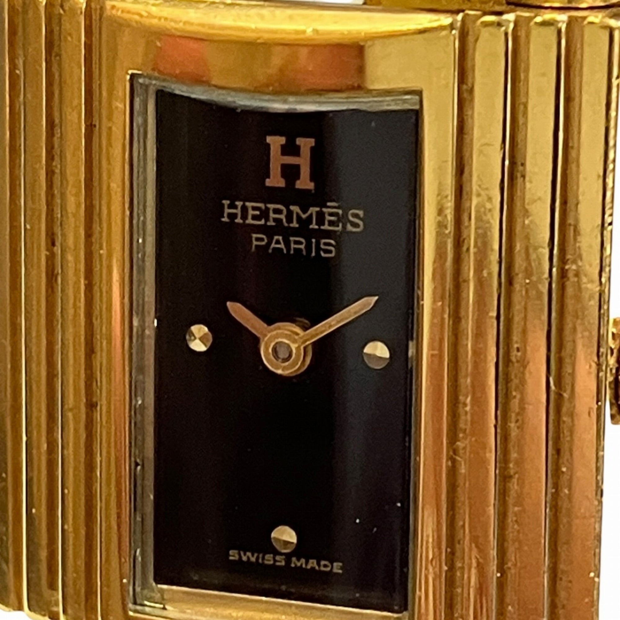 Hermes Kelly Watch, total weight 37.2g, quartz movement, black dial, KE1.201
