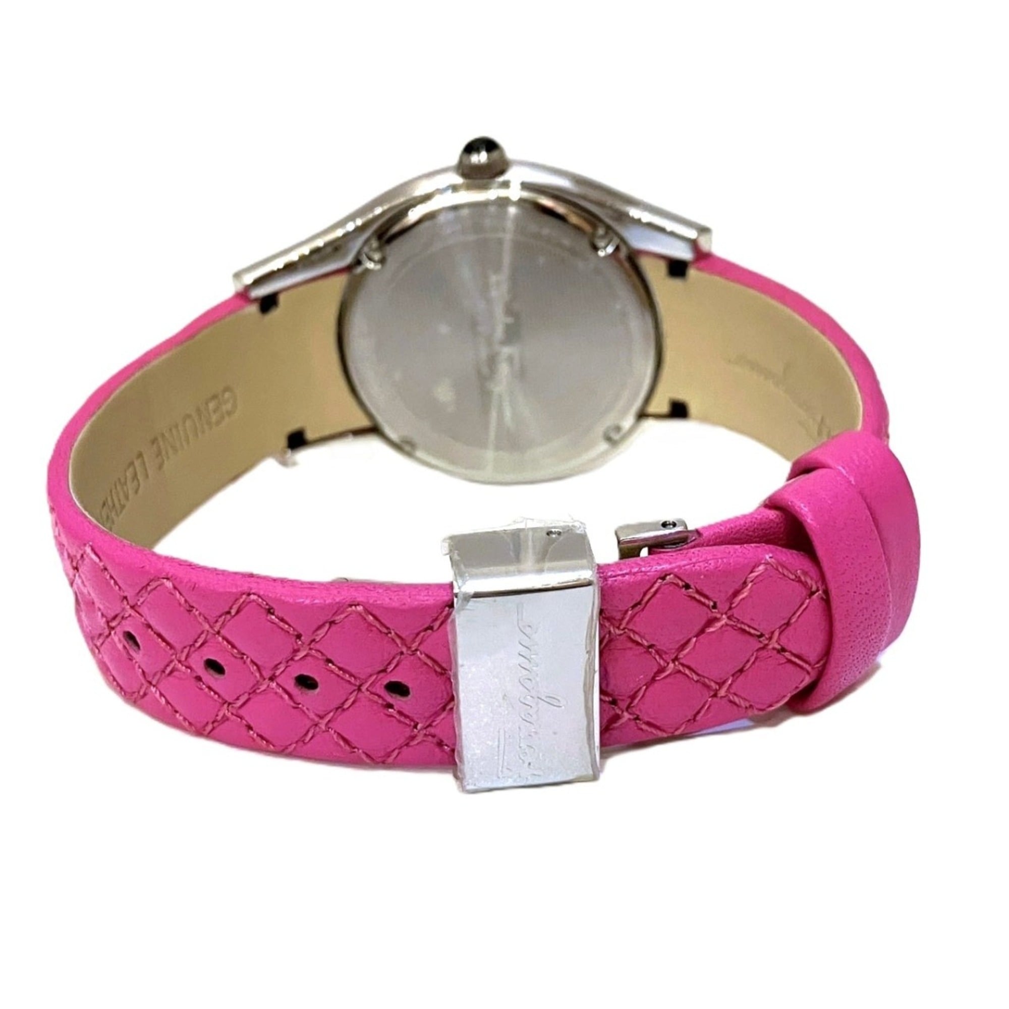 Montre Salvatore Ferragamo Lirica Gancini, diamants, référence FG4010014 Blanc, cadran en nacre, 33 mm