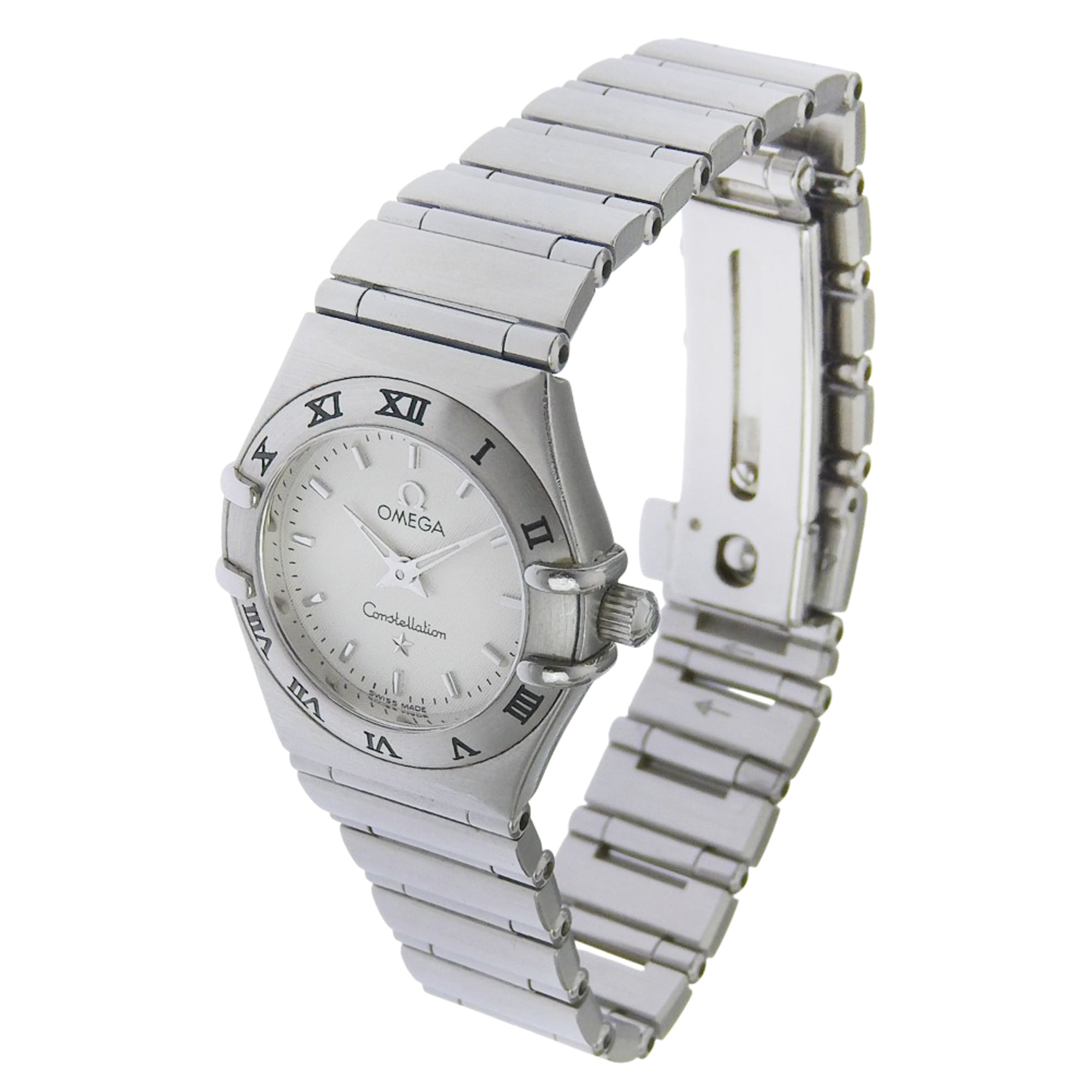 Omega Constellation Mini Watch 1562.30 Stainless Steel 1998 Quartz Analog White Dial Women's