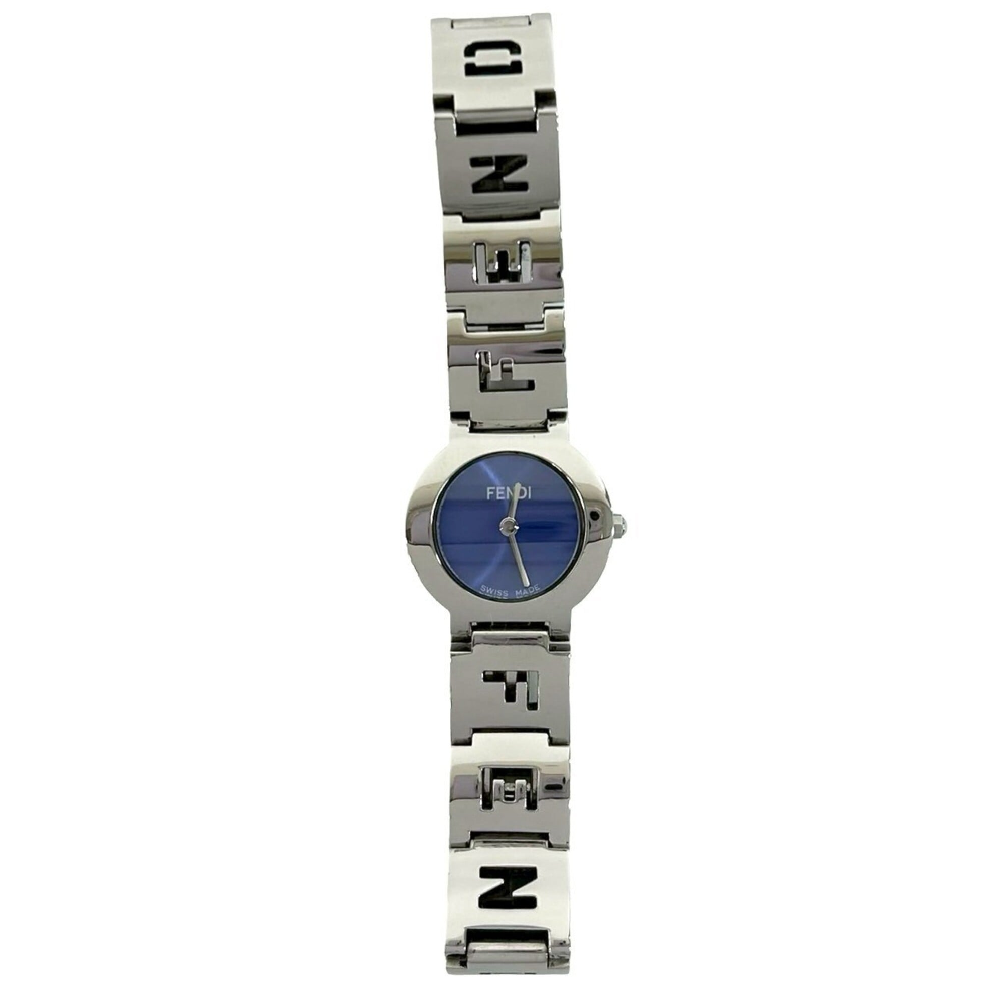 FENDI 3050L Logo Stainless Steel Quartz Wrist Silver 31132