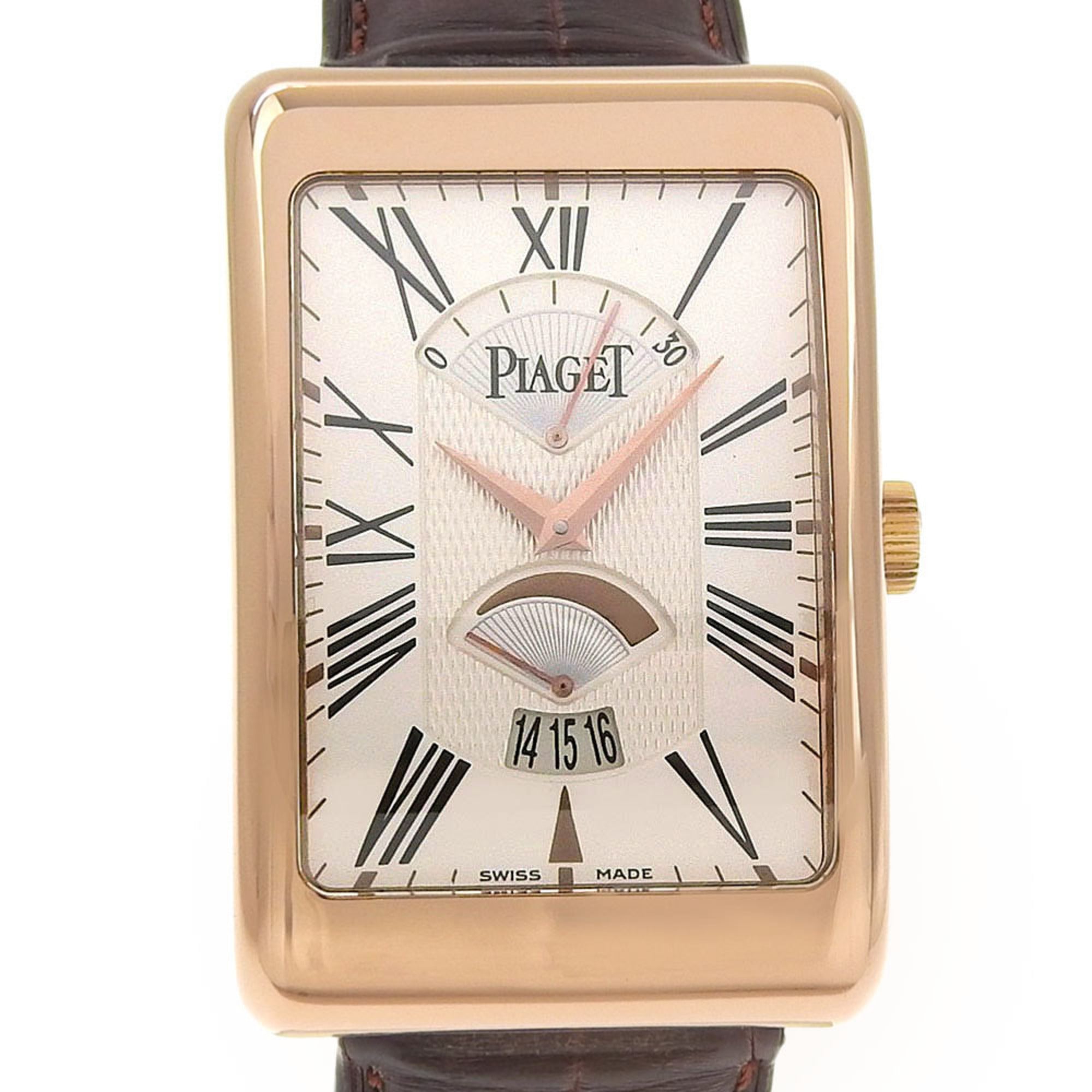 Piaget Rectangle à l'Anciennes XL G0A33062 Silver Dial 18K Pink Gold/Leather 2026/01 Automatic