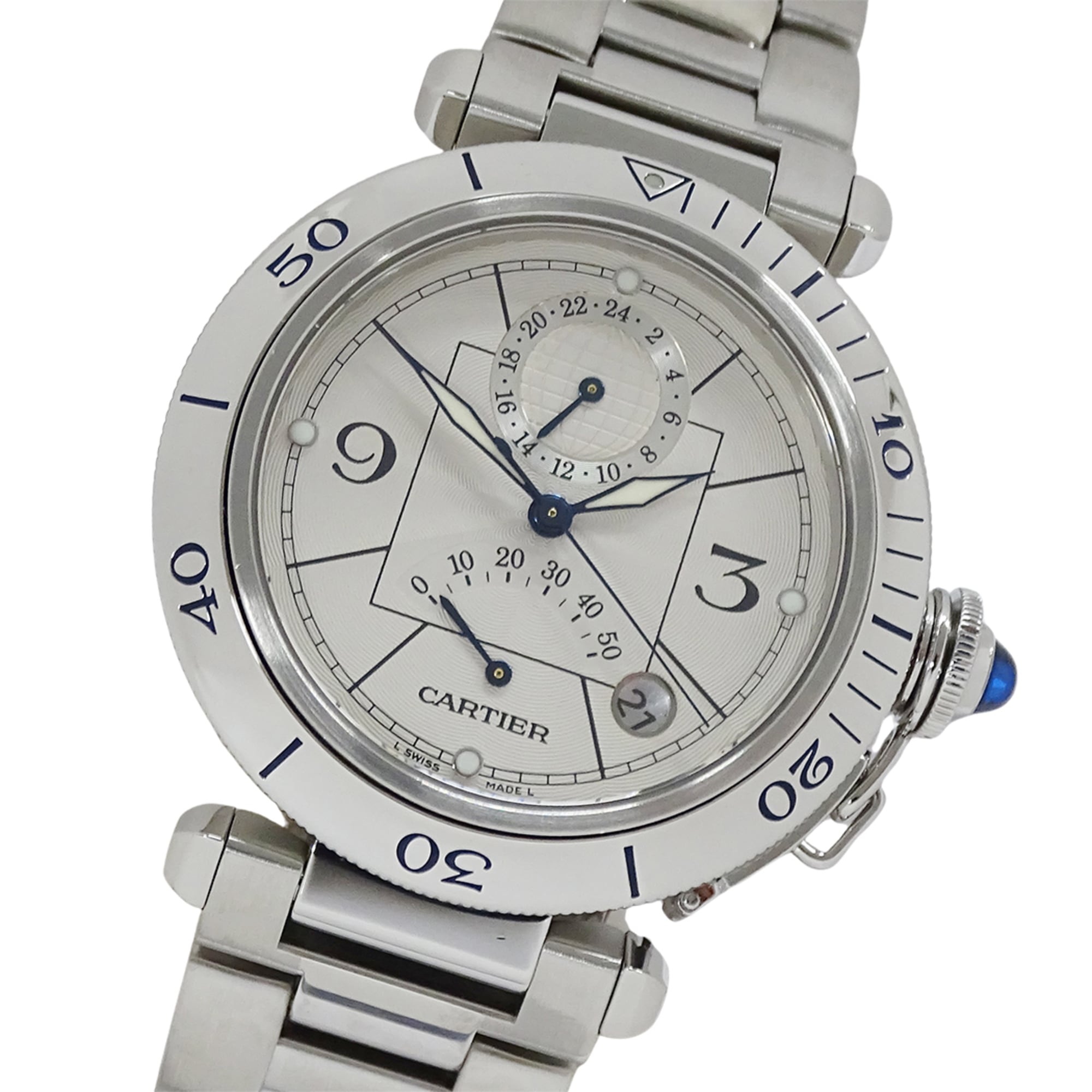 Cartier Pasha W31037H3 Silver Dial 38mm Watch